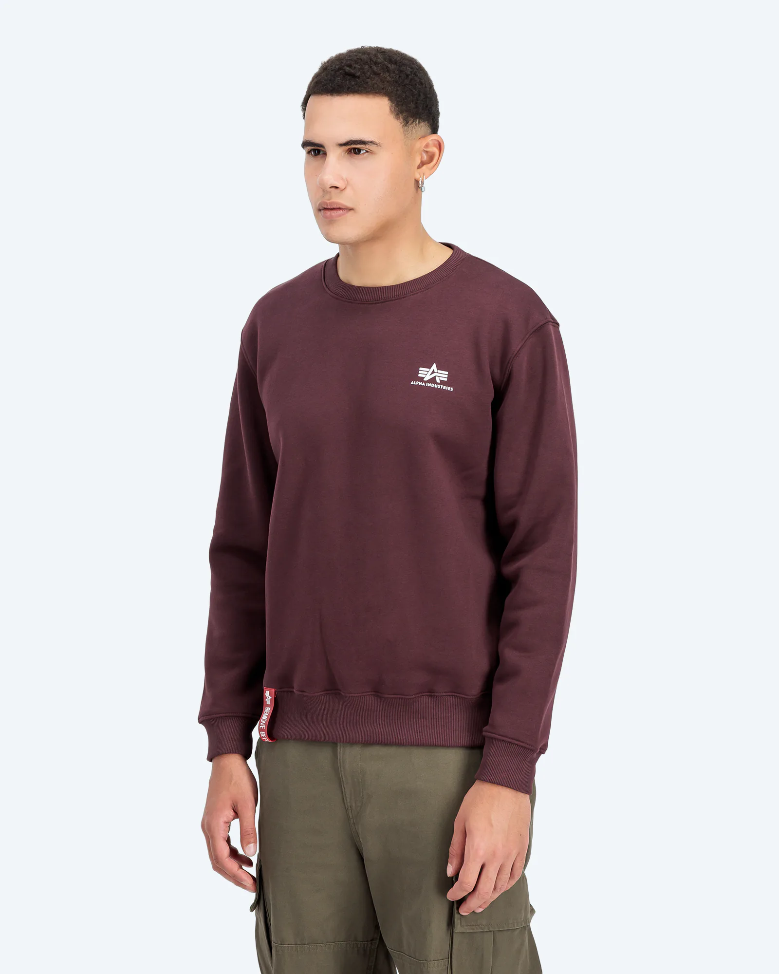 Basic Sweater Small Logo Deep Maroon