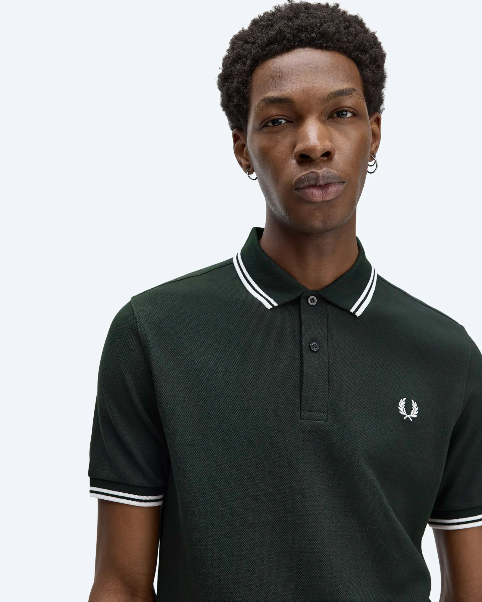 Fred Perry Twin Tipped Polo Shirt Night Green/Snow White