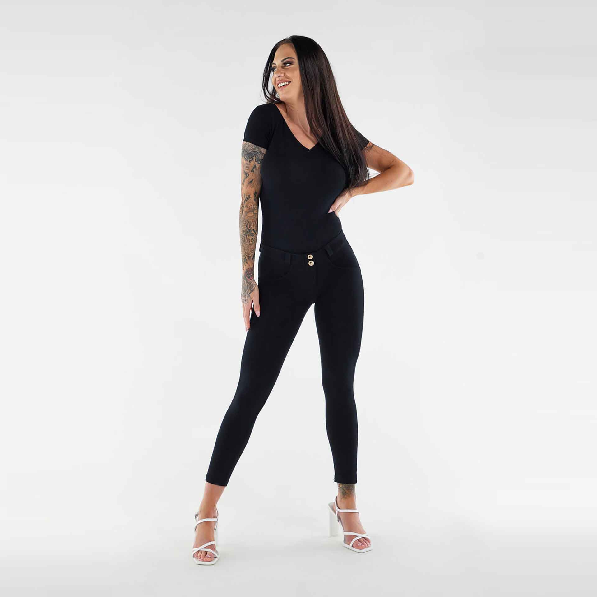 Freddy WR.UP Regular Waist Superskinny 7/8 Pants Black