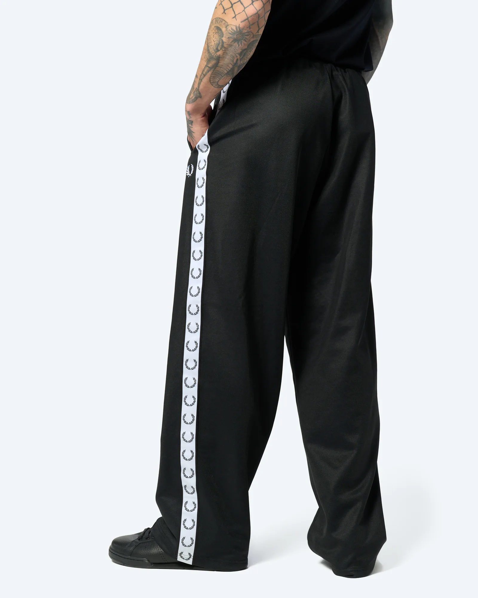 Fred Perry Wide Leg Track Pant Black