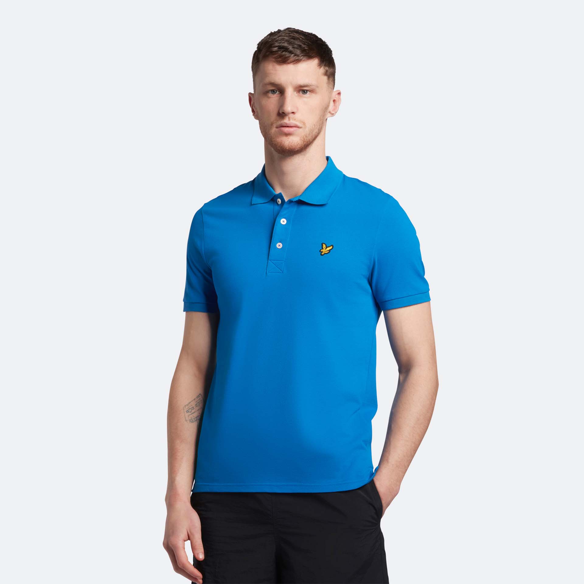 Lyle & Scott Plain Polo T-Shirt Bright Blue