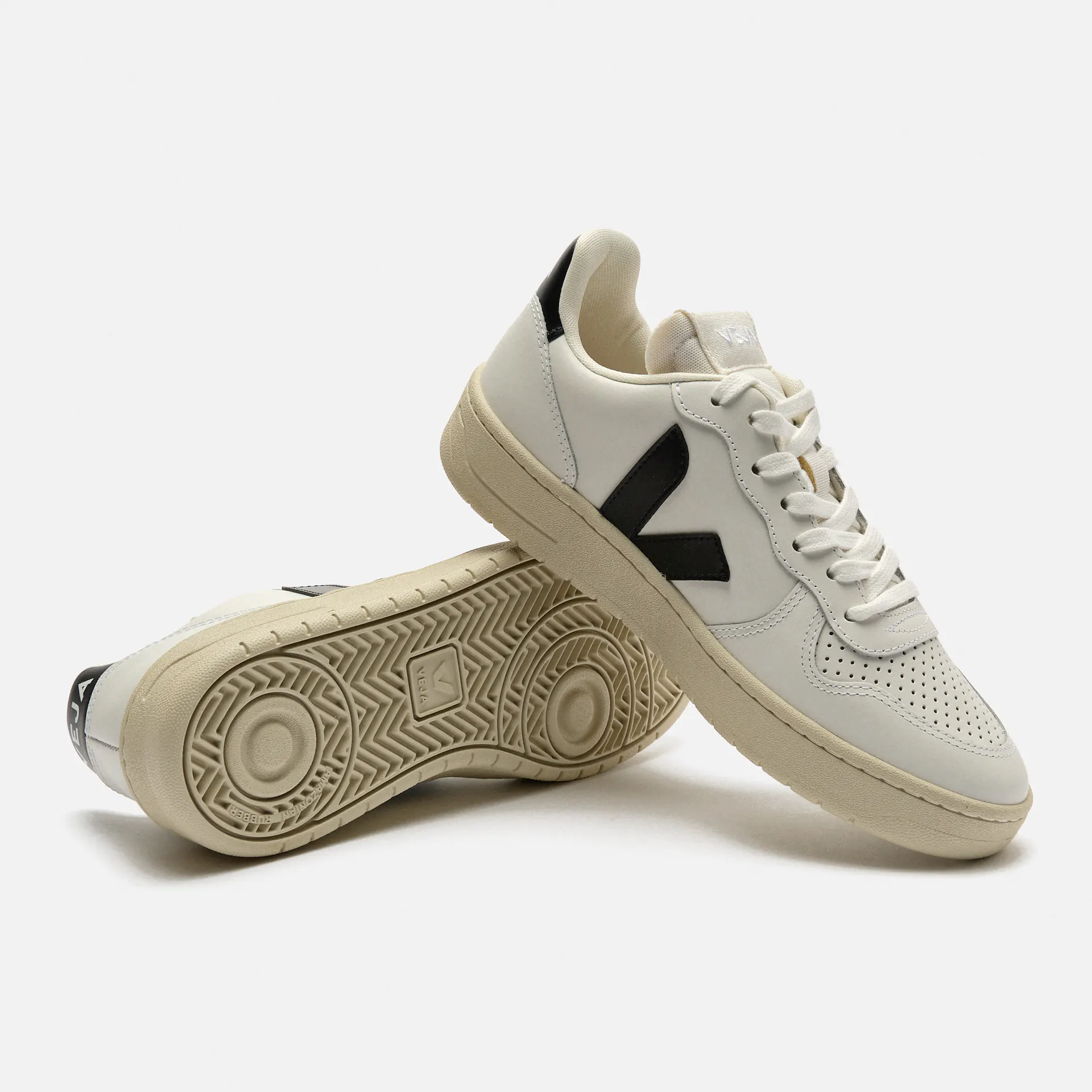 Veja Women V-10 Prime Leather Sneaker Extra-White/Black