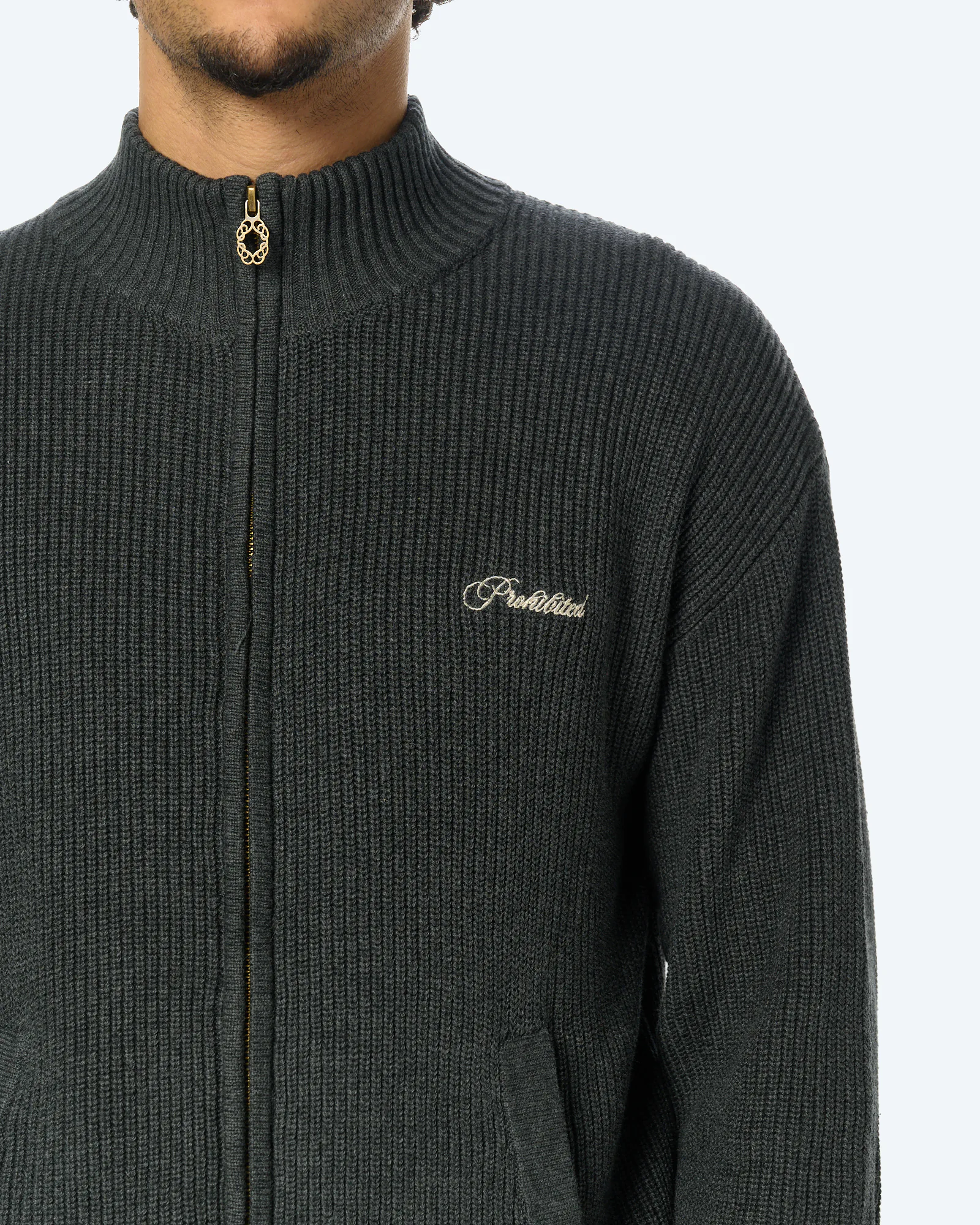 Campus Knit Jacket Dark Grey