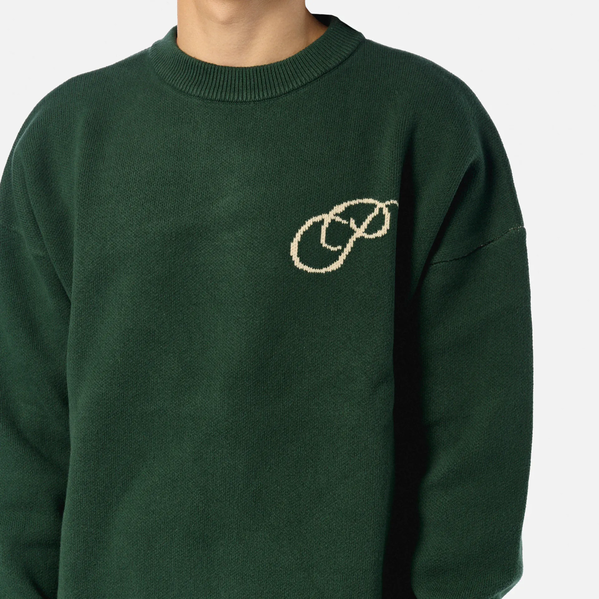 Prohibited Initial Knit Sweater Green