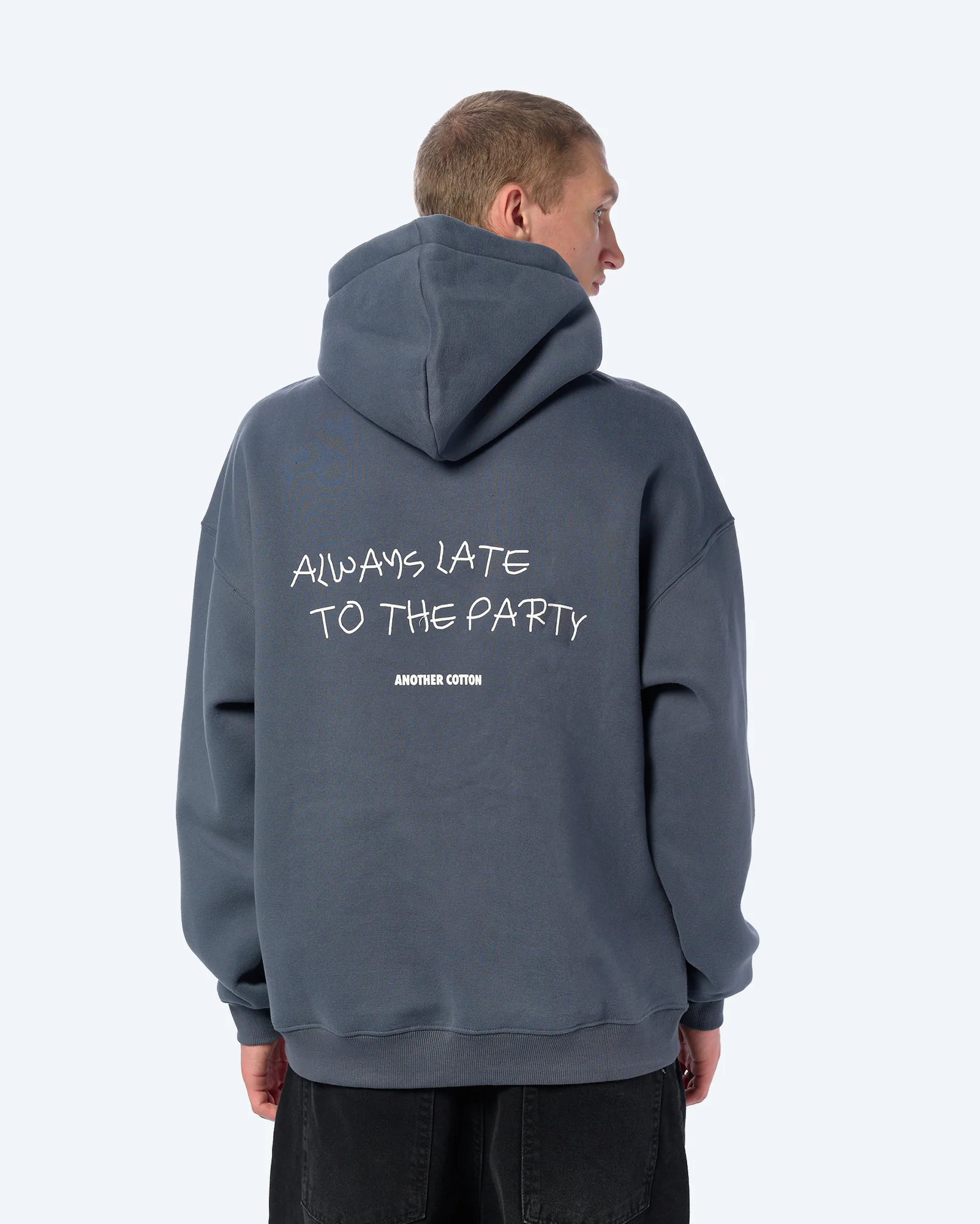 Another Cotton Always Late Hoodie Blue