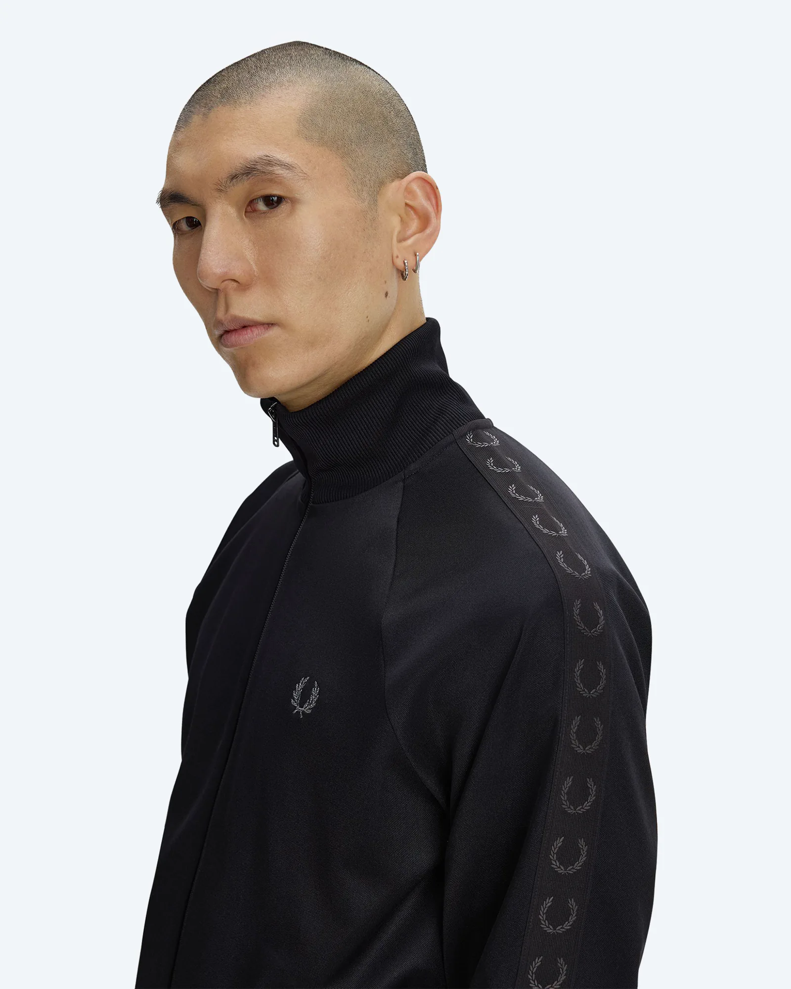 Contrast Tape Track Jacket Black