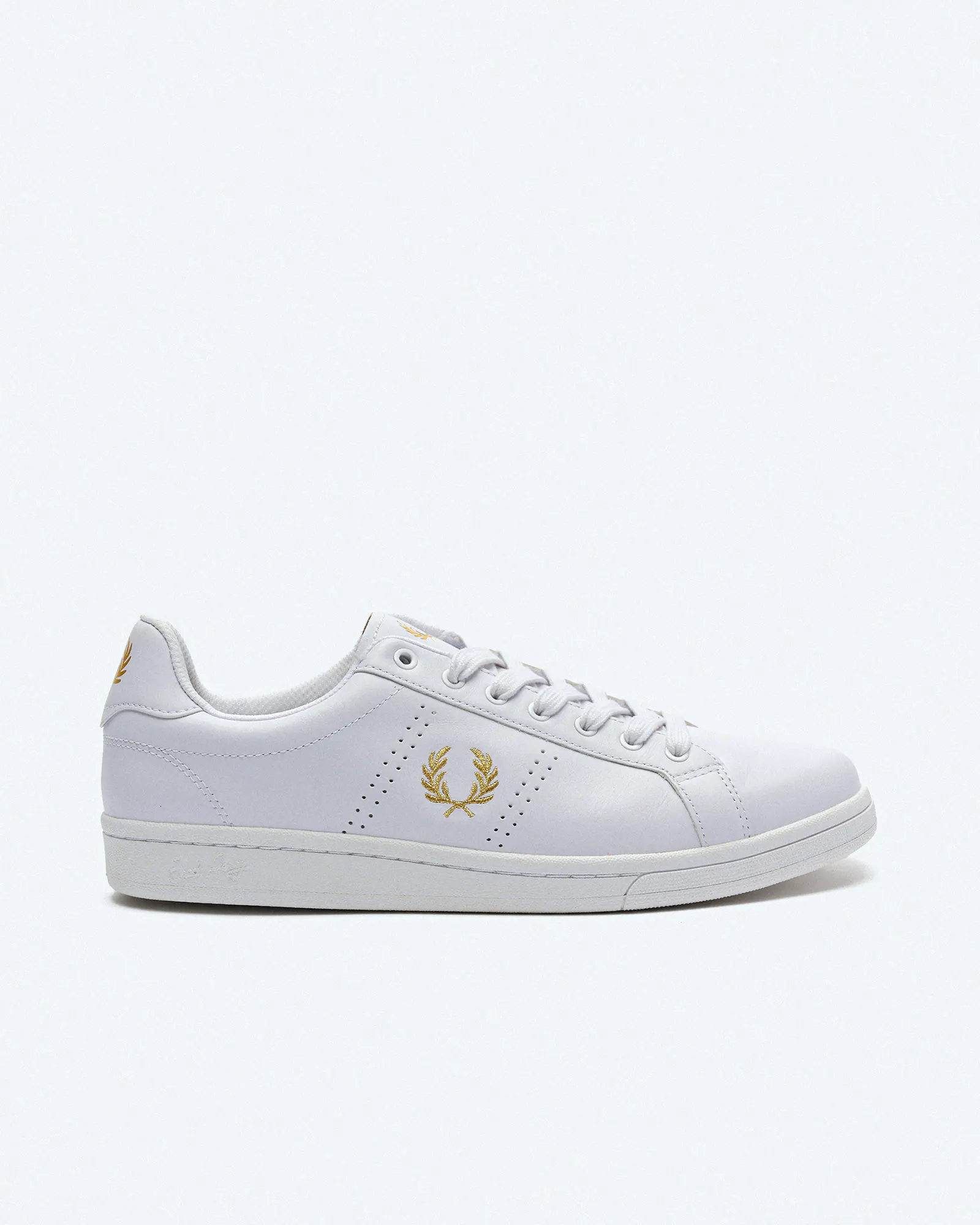 Fred Perry B721 Leather Sneakers White/Metallic Gold