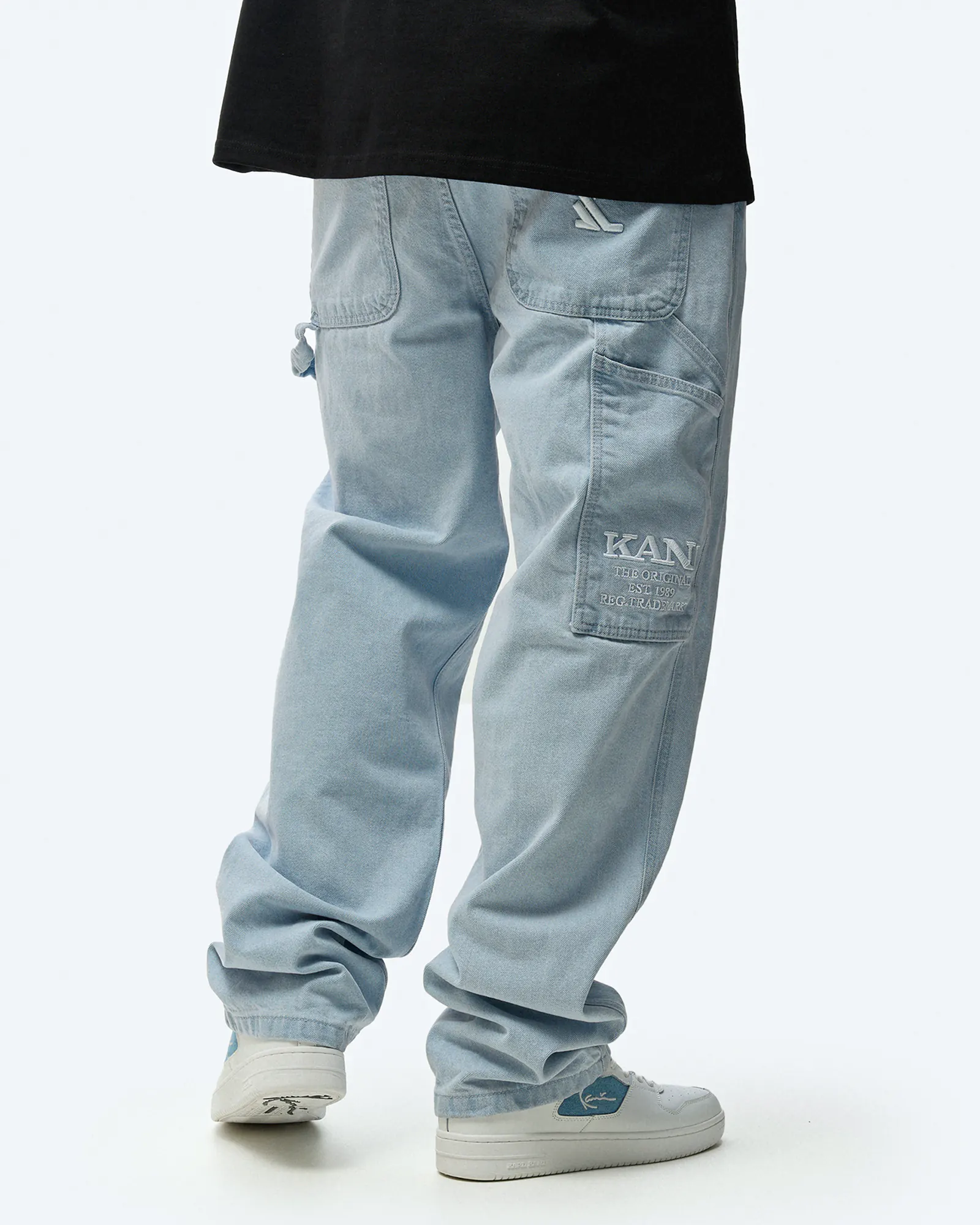 Karl Kani Small Signature Baggy Five Pocket Denim Bleached Blue Karl Kani Small Signature Baggy Five Pocket Denim Bleached Blue