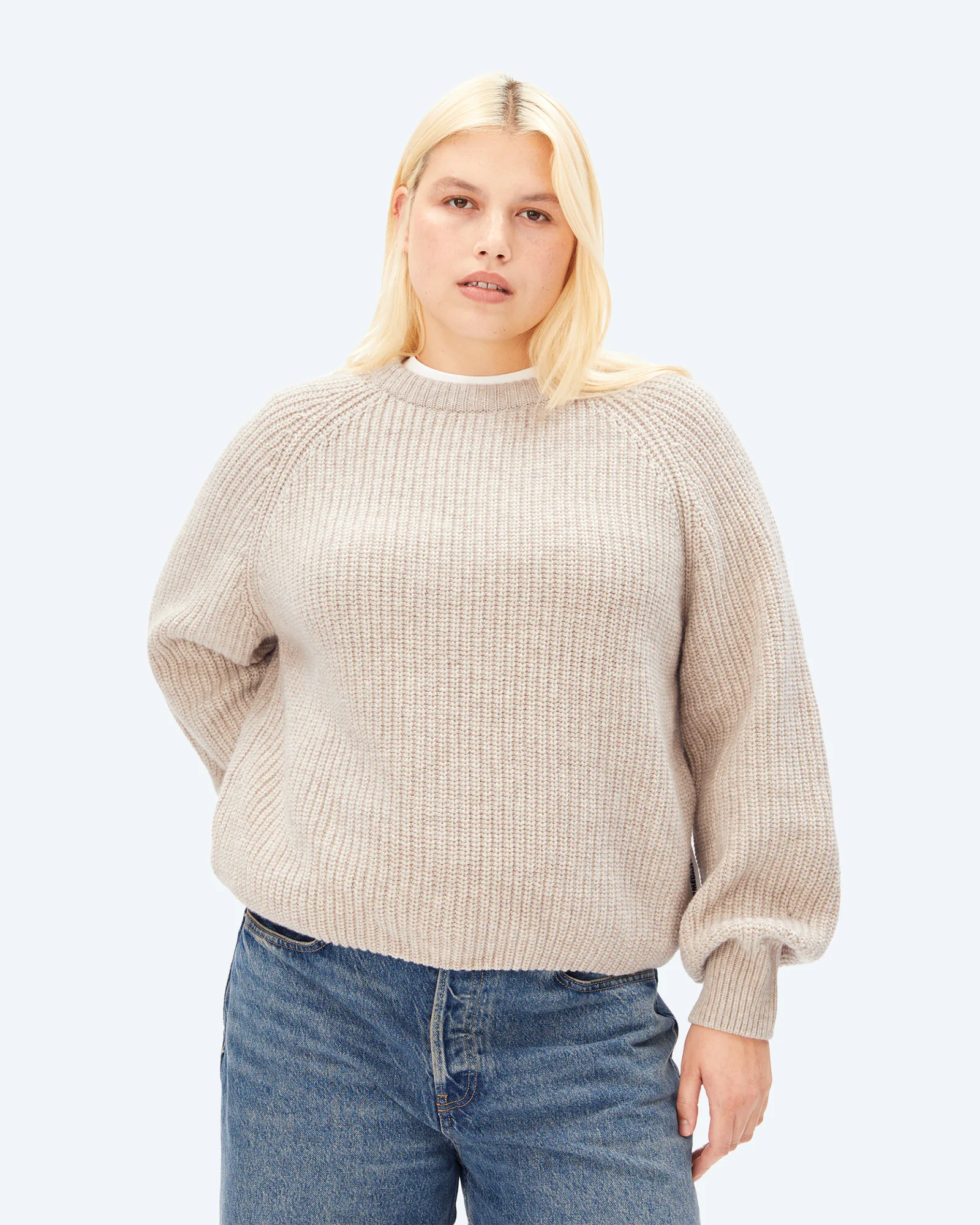 RIB KNIT SWEATER Honey Melange