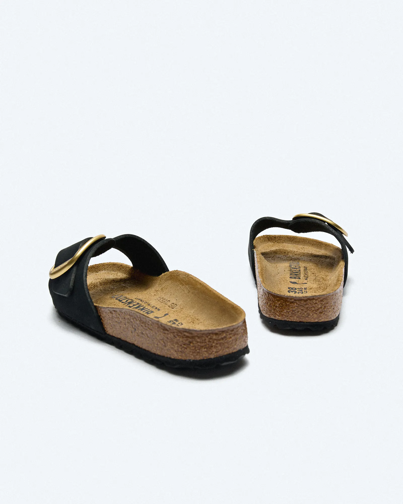 Birkenstock Madrid Big Buckle Nubuk Leather (Narrow Fit) Sandals Black Birkenstock Madrid Big Buckle Nubuk Leather (Narrow Fit) Sandals Black