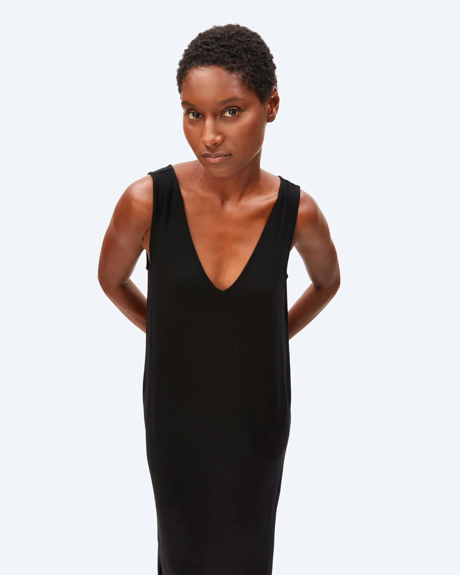 ARMEDANGELS SLEEVELESS JERSEY MIDI DRESS Black