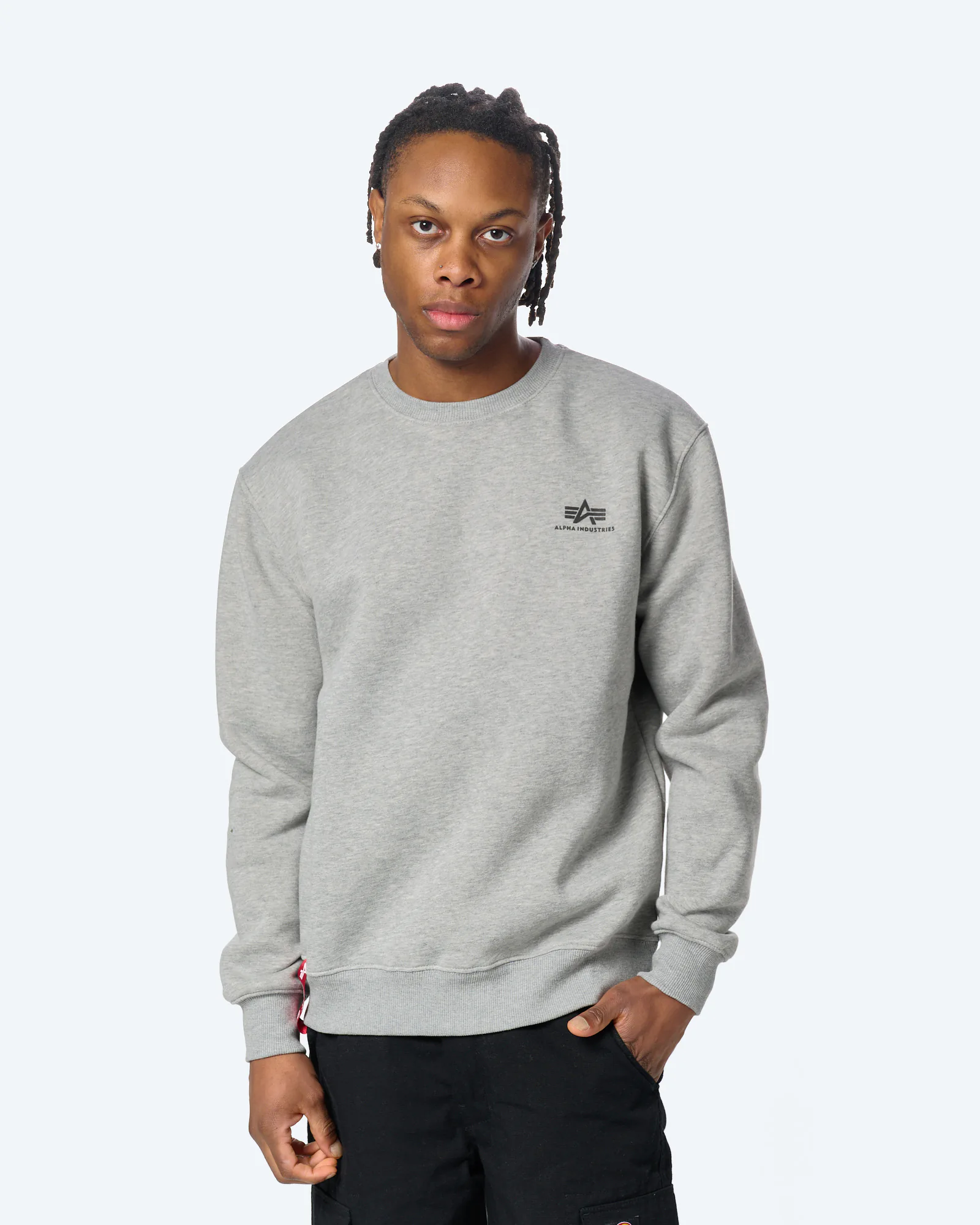 Alpha Industries Basic Sweater Small Logo Light Grey