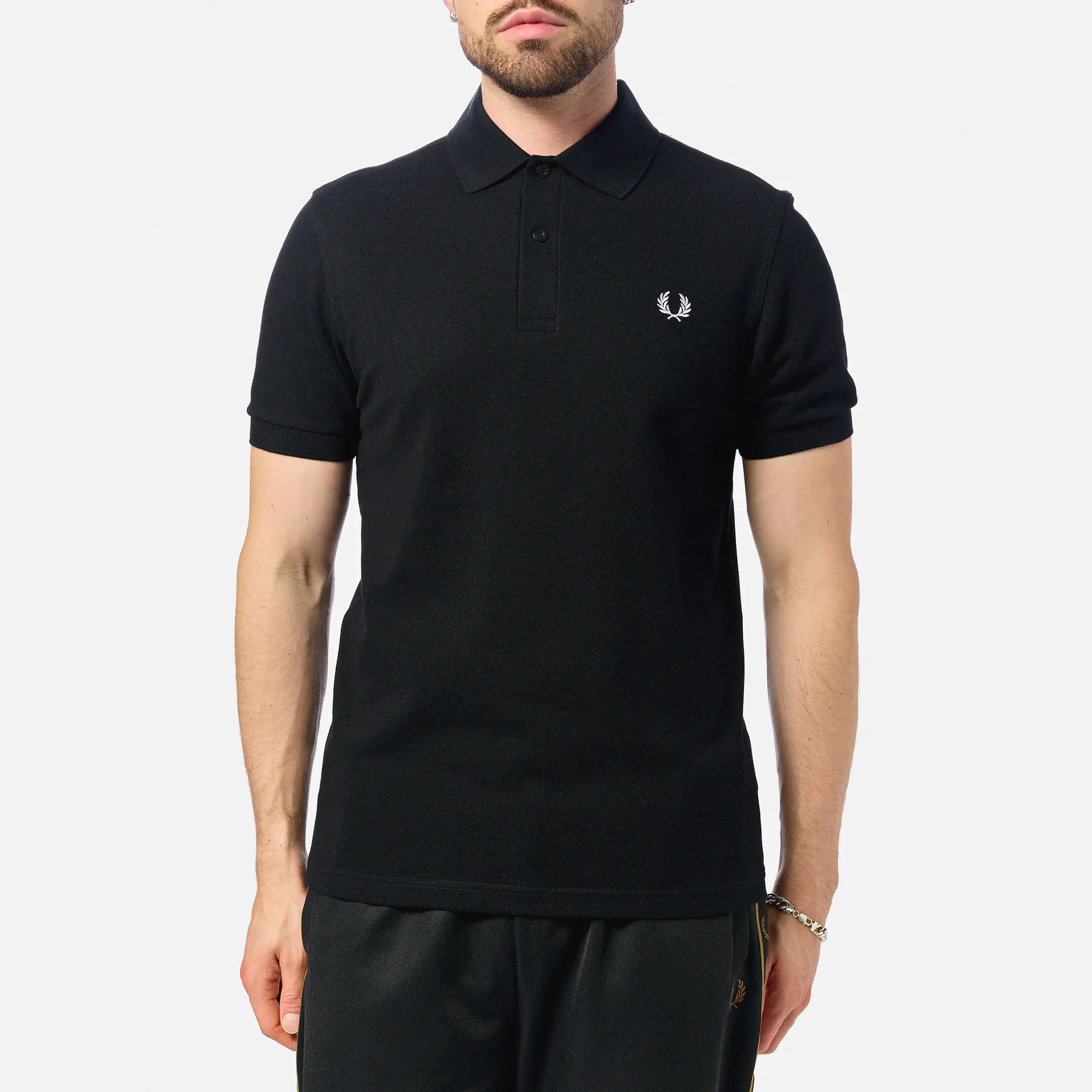 Fred Perry Plain Polo Shirt Black