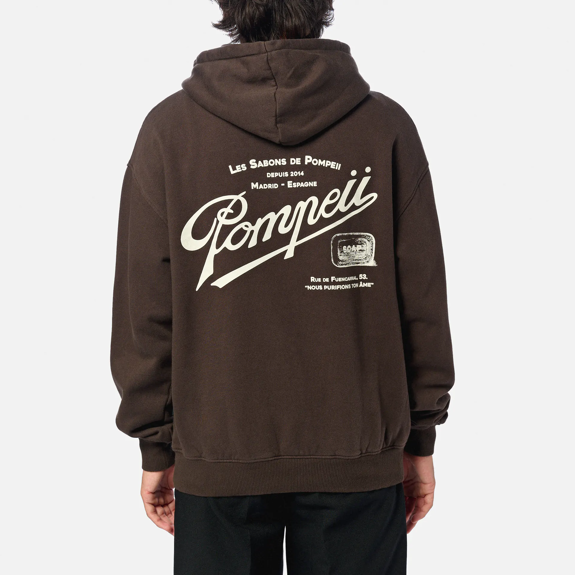 POMPEII Sabons De Pompeii Regular Fit Hoodie Dark Chocolate