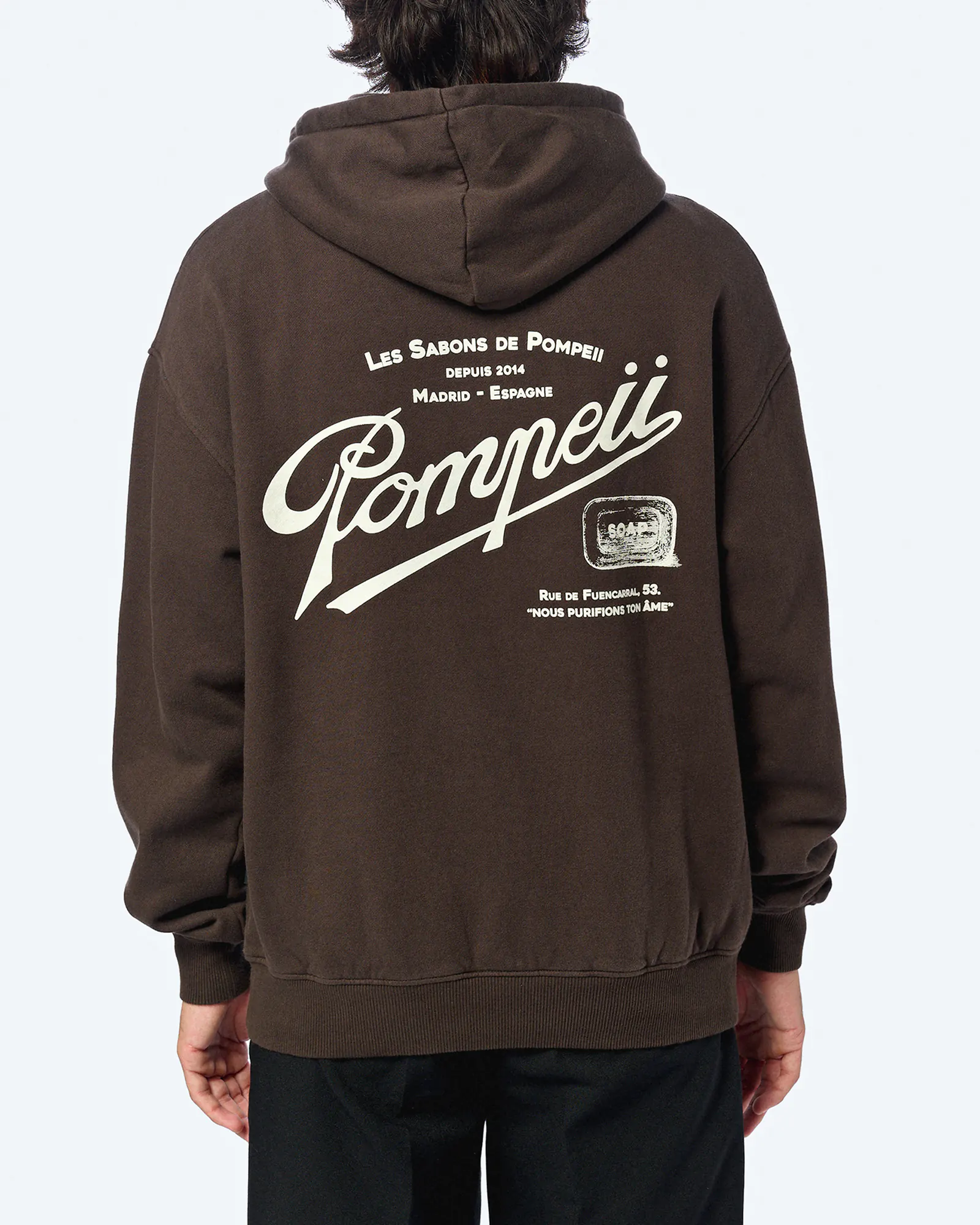 POMPEII Sabons De Pompeii Regular Fit Hoodie Dark Chocolate POMPEII Sabons De Pompeii Regular Fit Hoodie Dark Chocolate