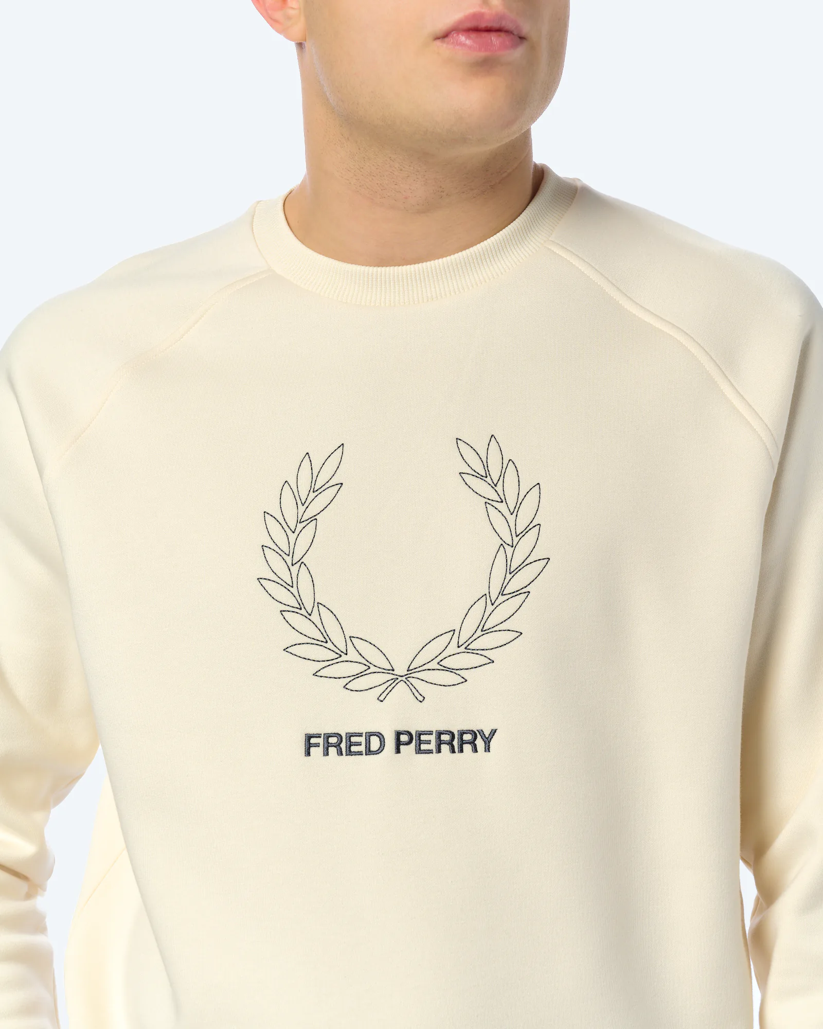 Fred Perry Outline Laurel Wreath Sweatshirt Ecru
