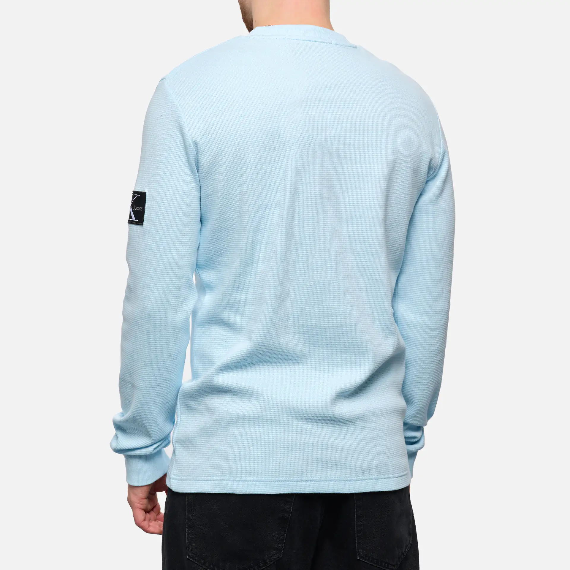 Calvin Longsleeve Badge Blue Keepsake Klein Jeans Waffle