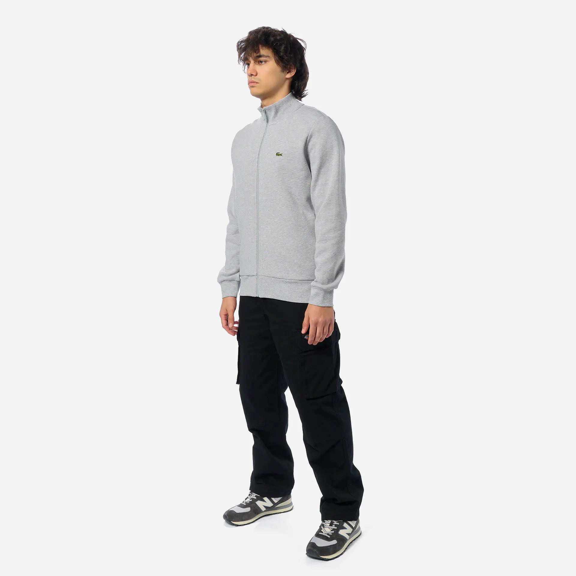 Lacoste Zip Sweatshirt Silver Chine