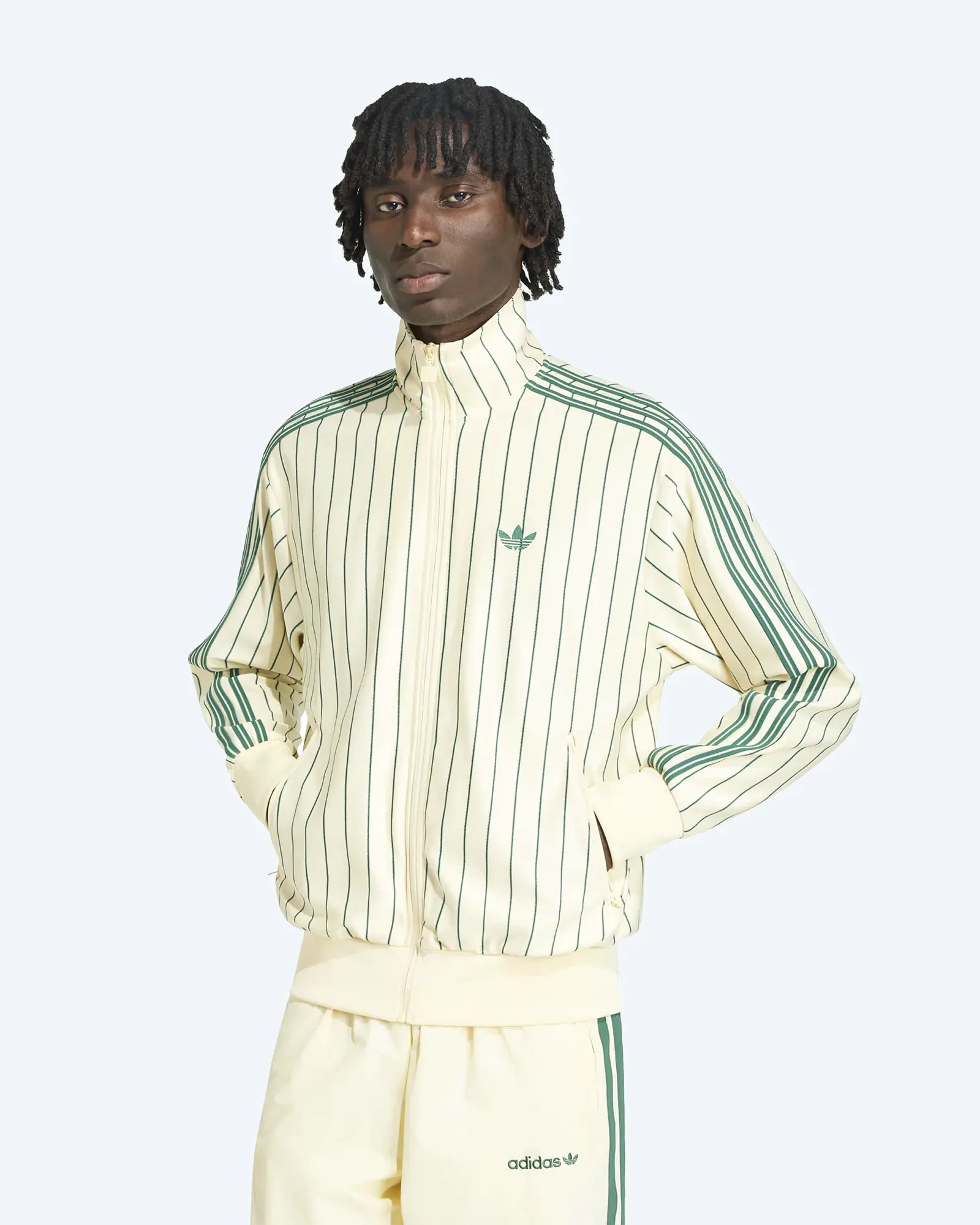 Firebird Pinstripe Track Top Warm Vanilla