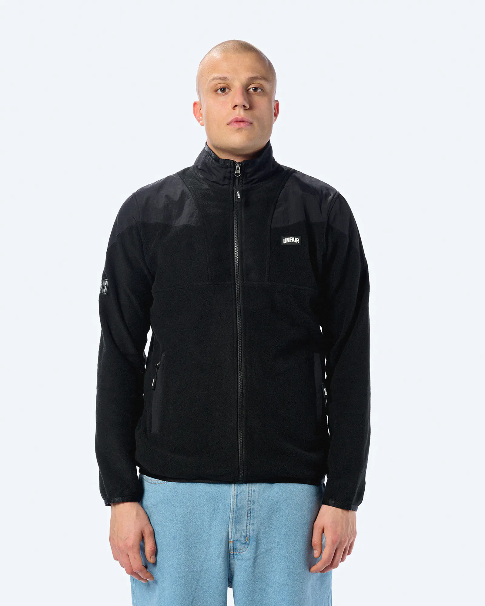 Unfair Athletics Fabric Mix Fleece Jacket Black 