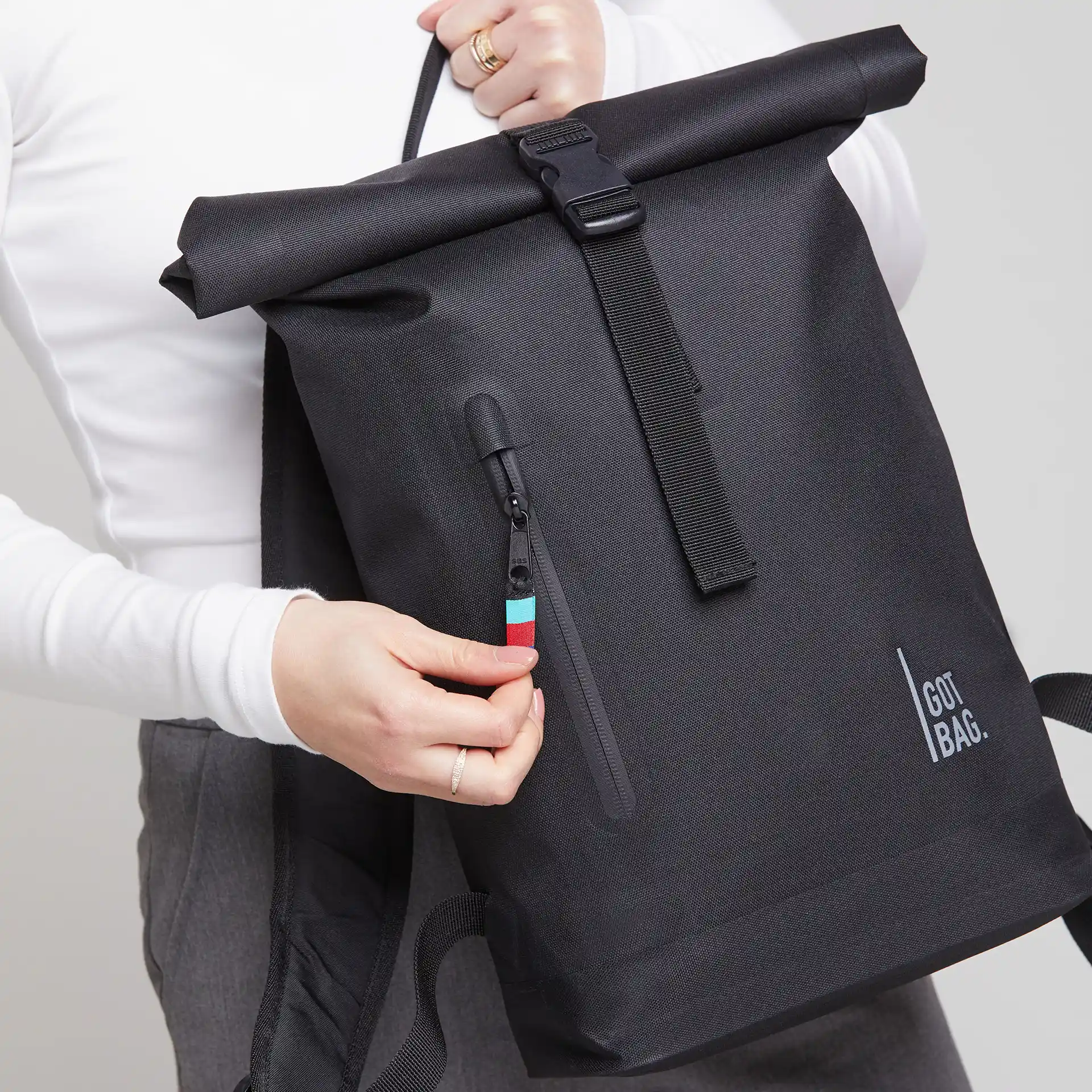 Got Bag Rolltop Small Backpack Black