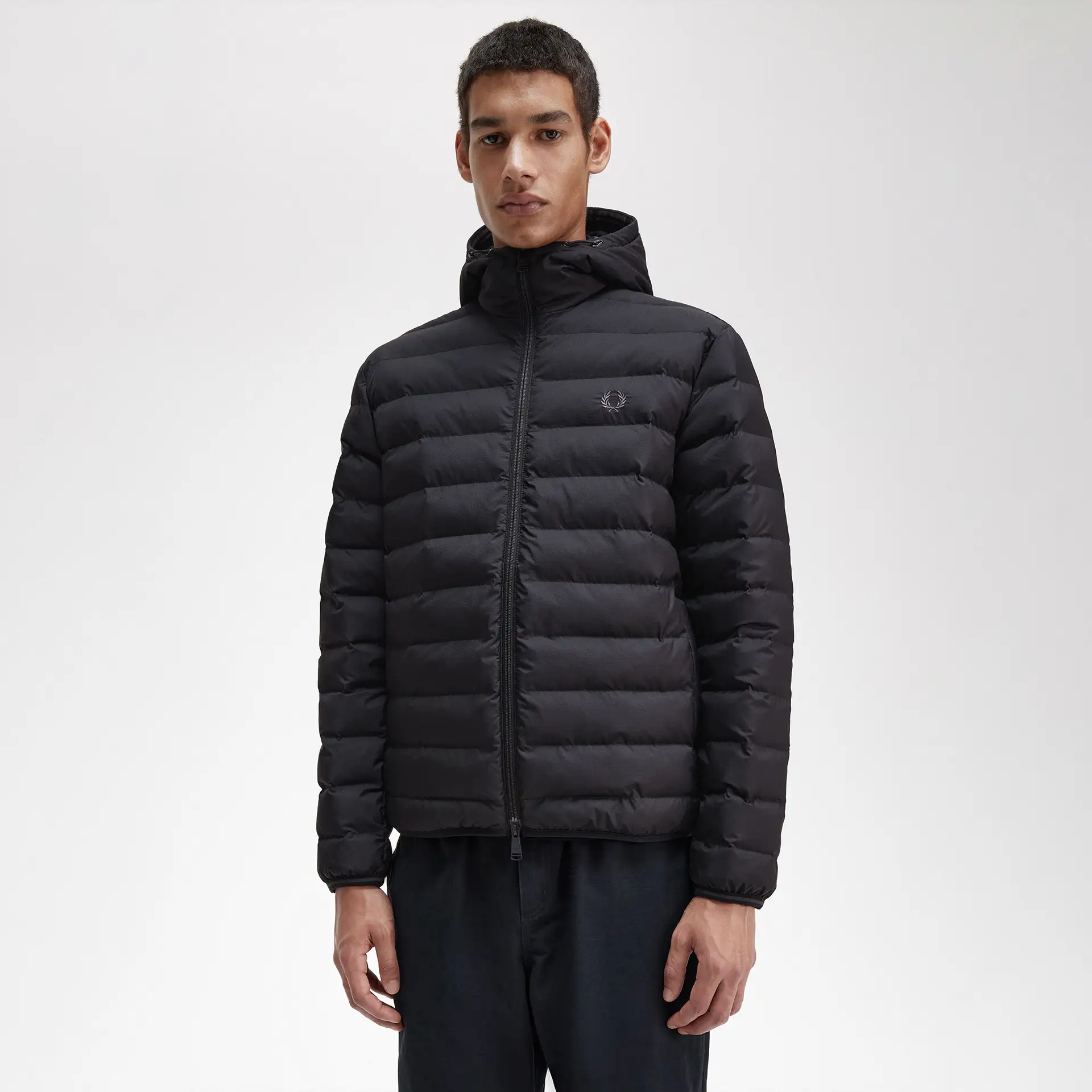Fred Perry Hooded Insulated Jacket Black