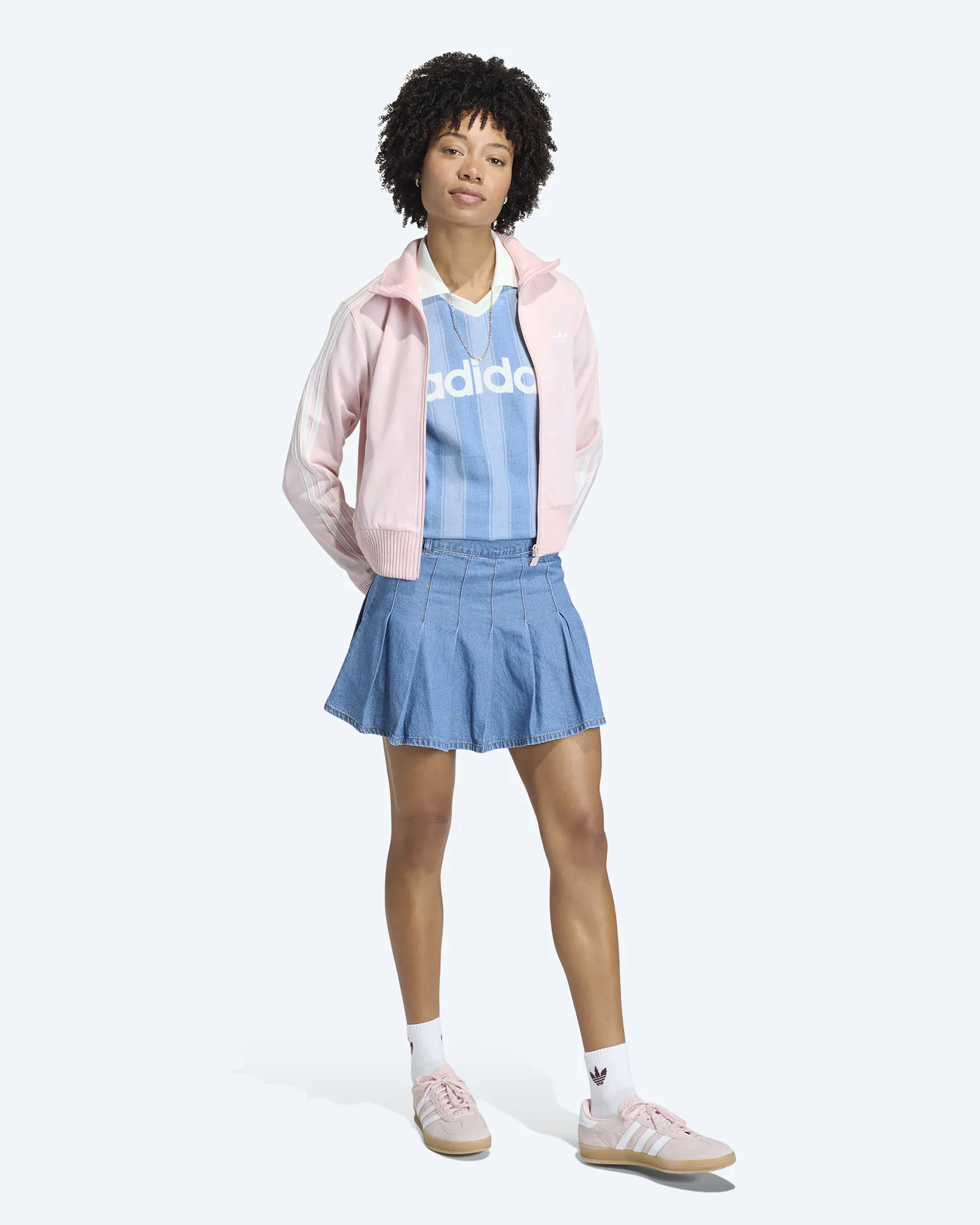 Firebird Knitted Track Top Sandy Pink