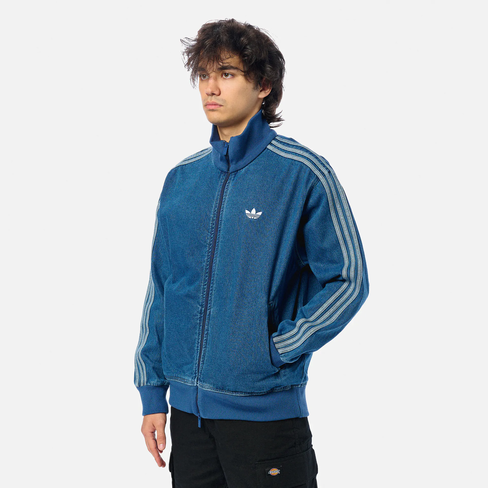 adidas Denim Football Track Jacket Blue
