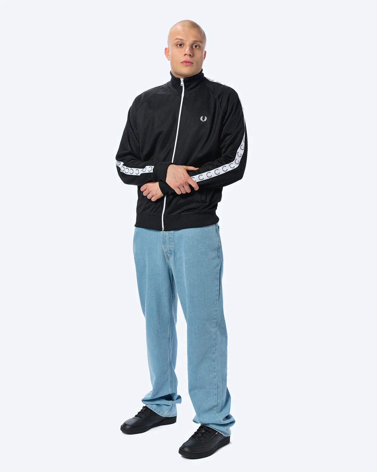 Fred Perry Taped Track Jacket Black