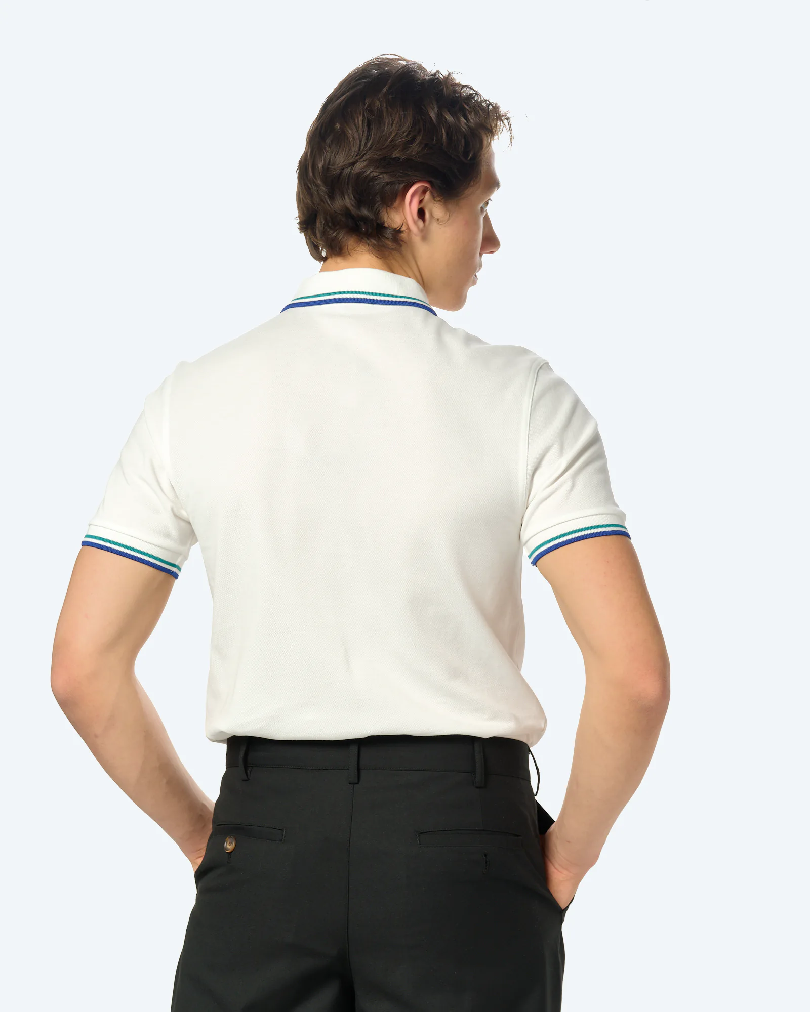 Fred Perry Twin Tipped Polo Shirt Snow White/Deep Mint/Soho Eclipse