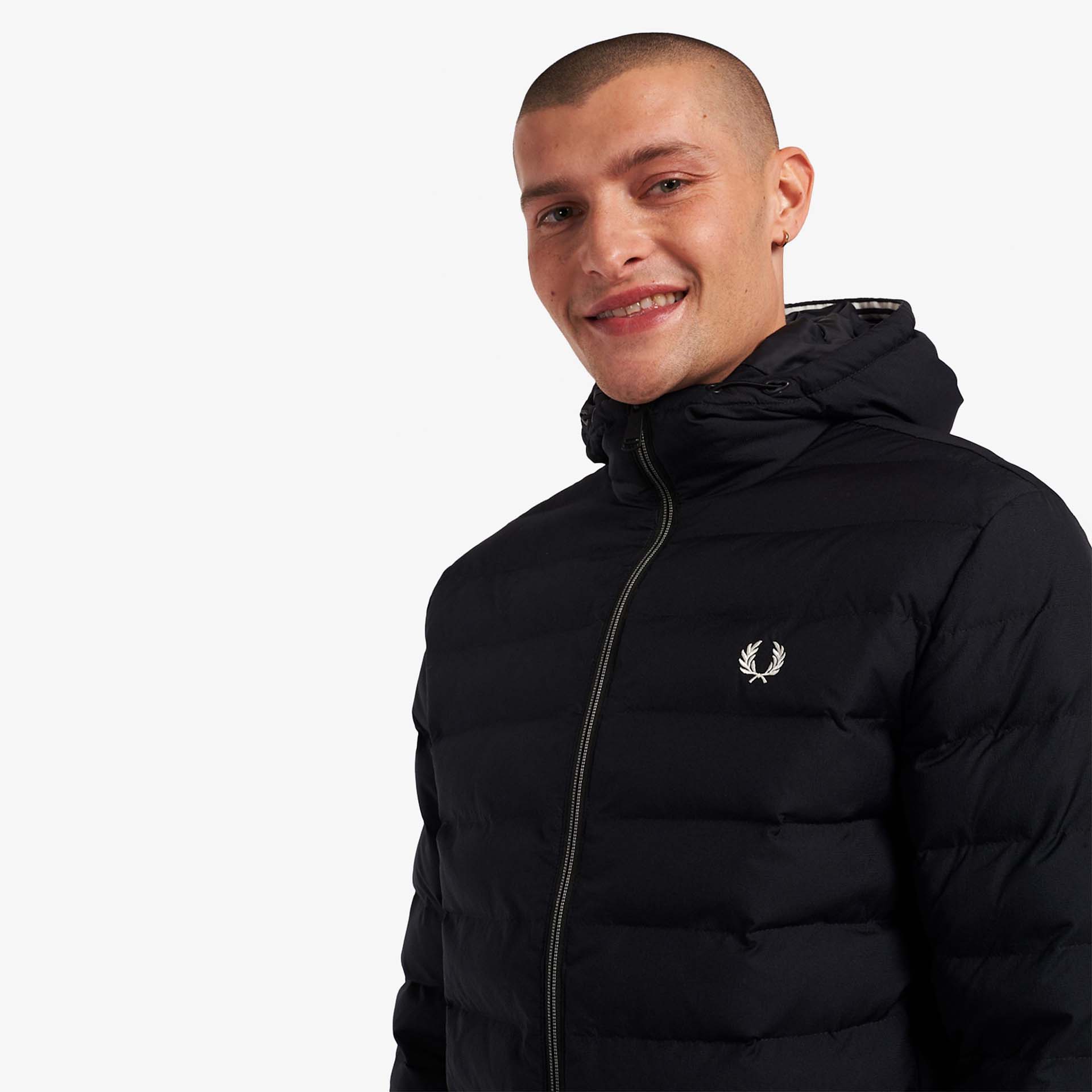 Fred Perry Hooded Insulated Jacket Black