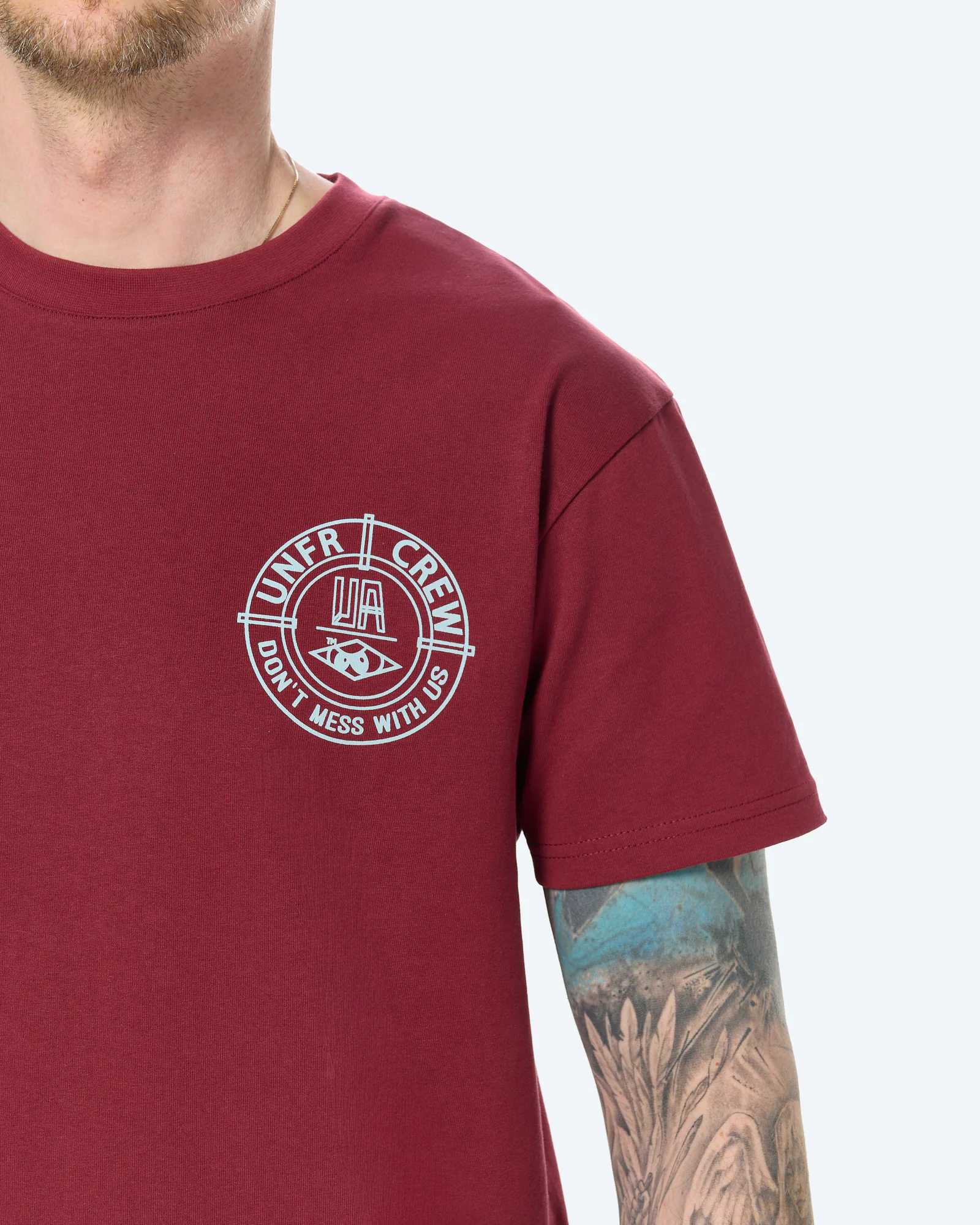 Unfair Athletics DMWU BP T-Shirt Burgundy/Skyblue