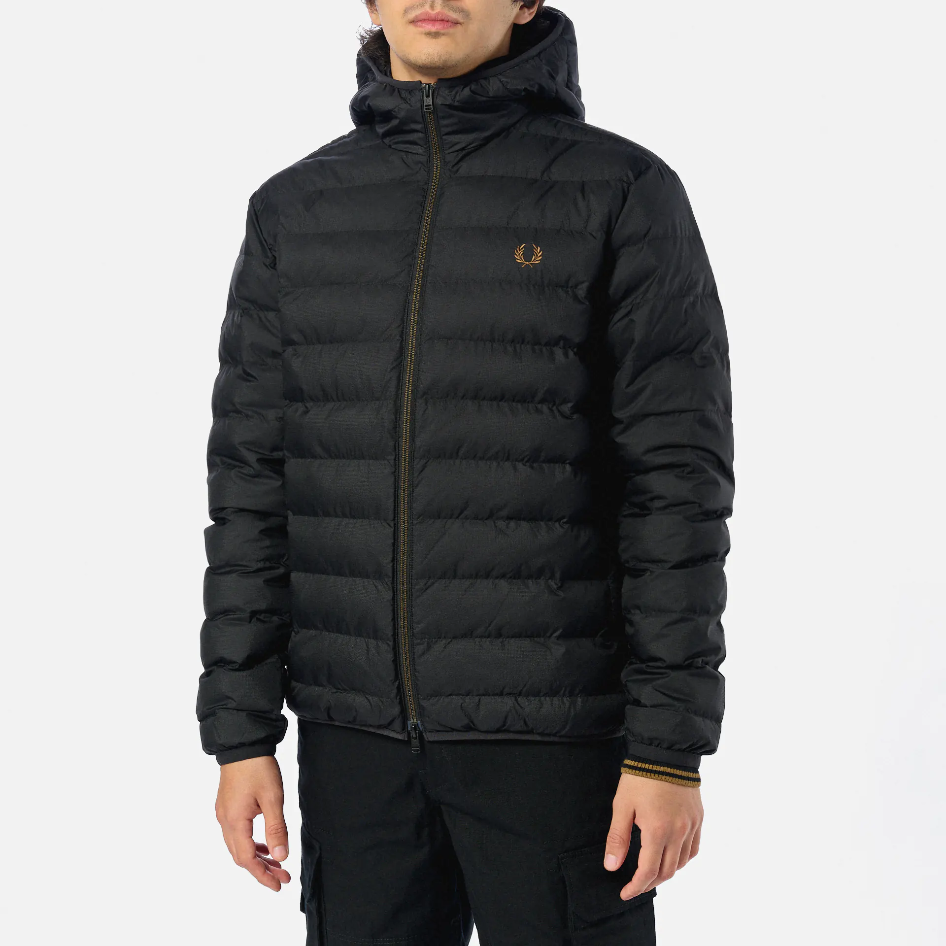 Fred Perry Hooded Insulated Jacket Black