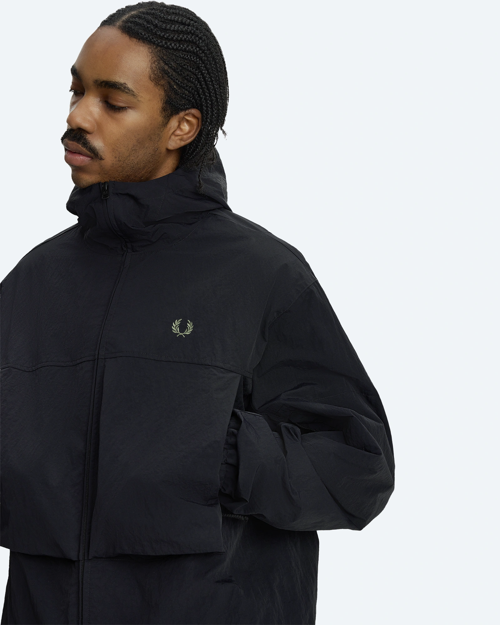 Boxy Hooded Jacket Black