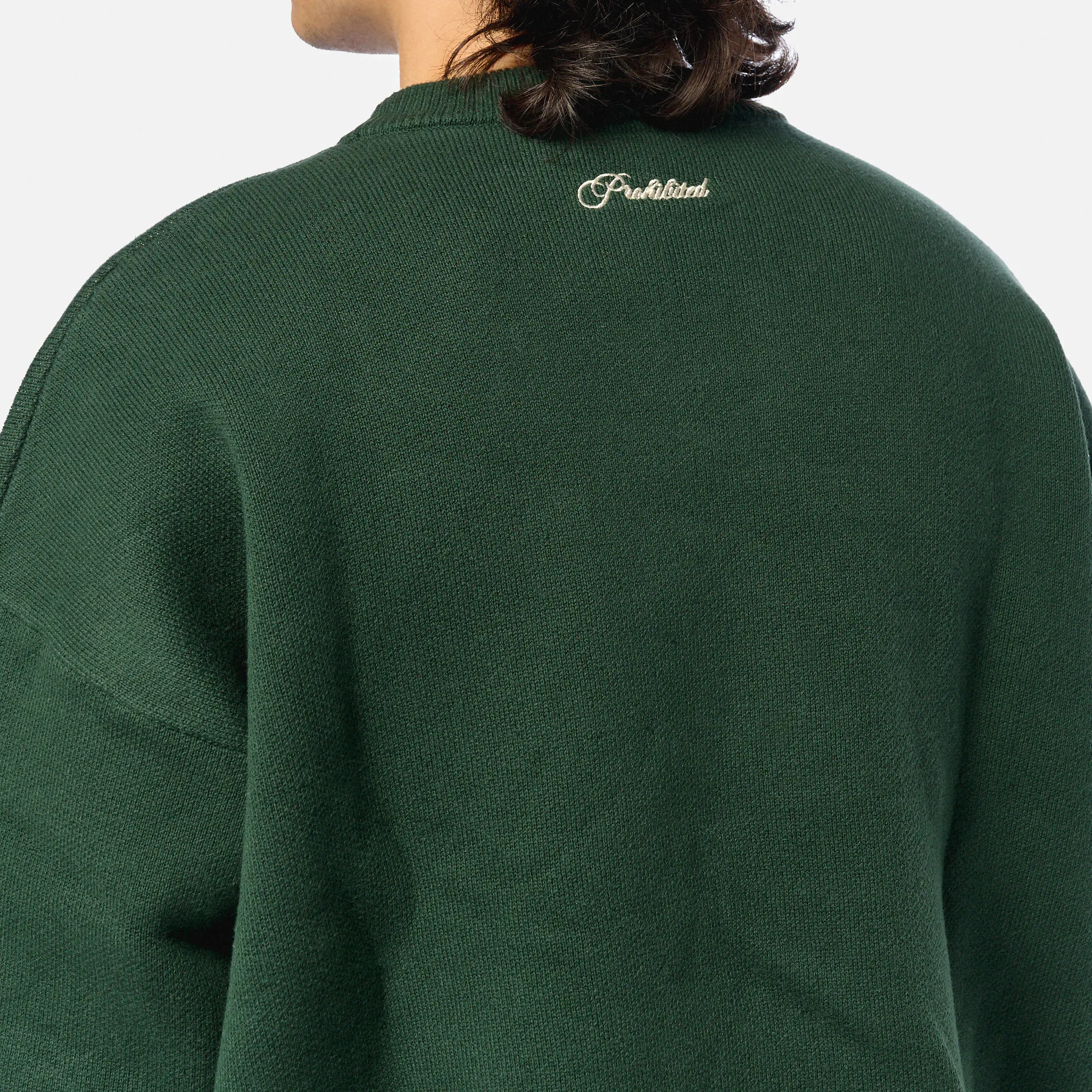 Prohibited Initial Knit Sweater Green