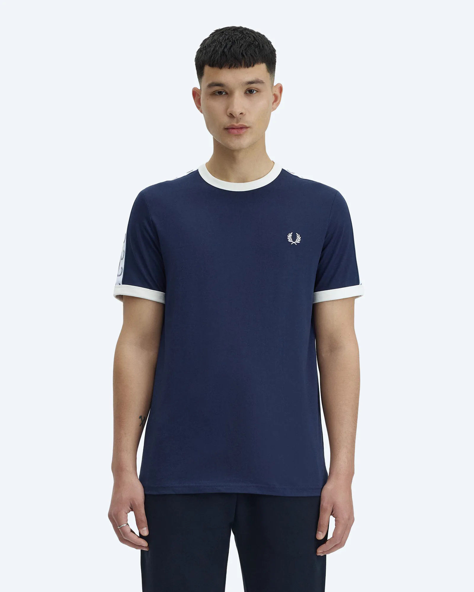 Fred Perry Taped Ringer T-Shirt Carbon Blue