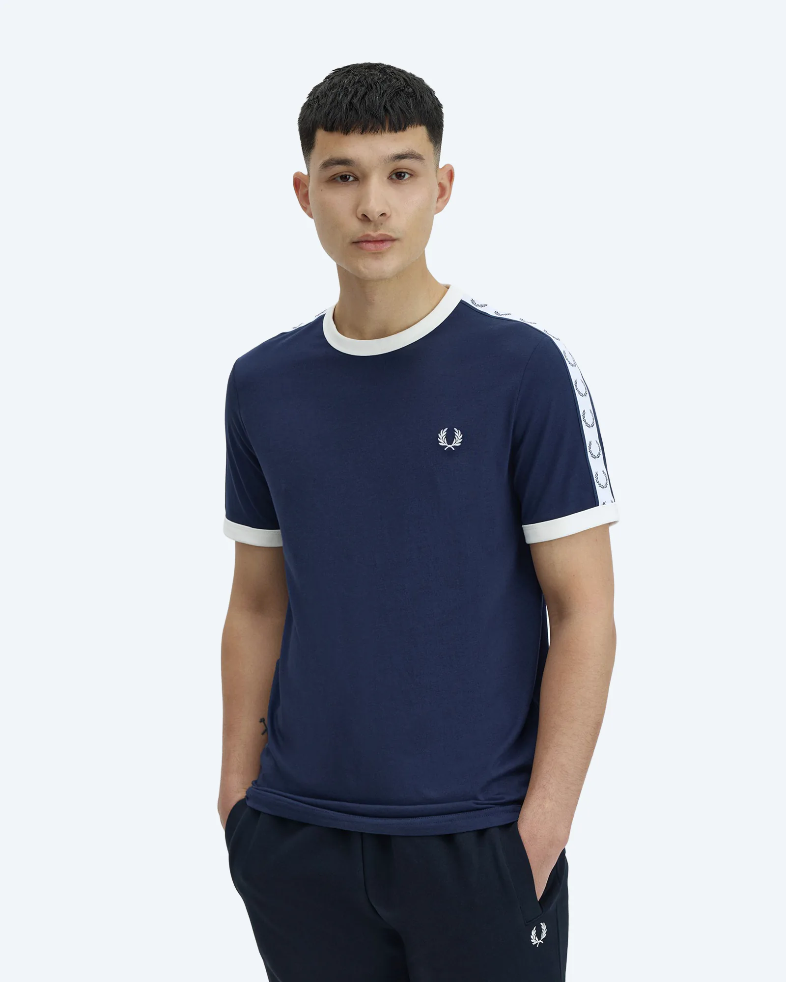 Fred Perry Taped Ringer T-Shirt Carbon Blue