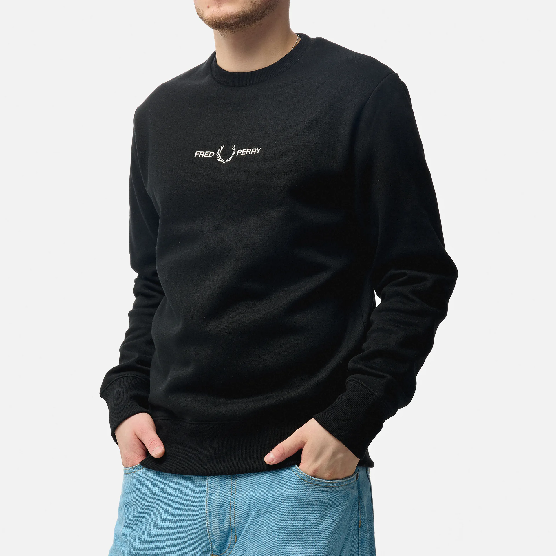 Fred Perry Embroidered Sweatshirt Black