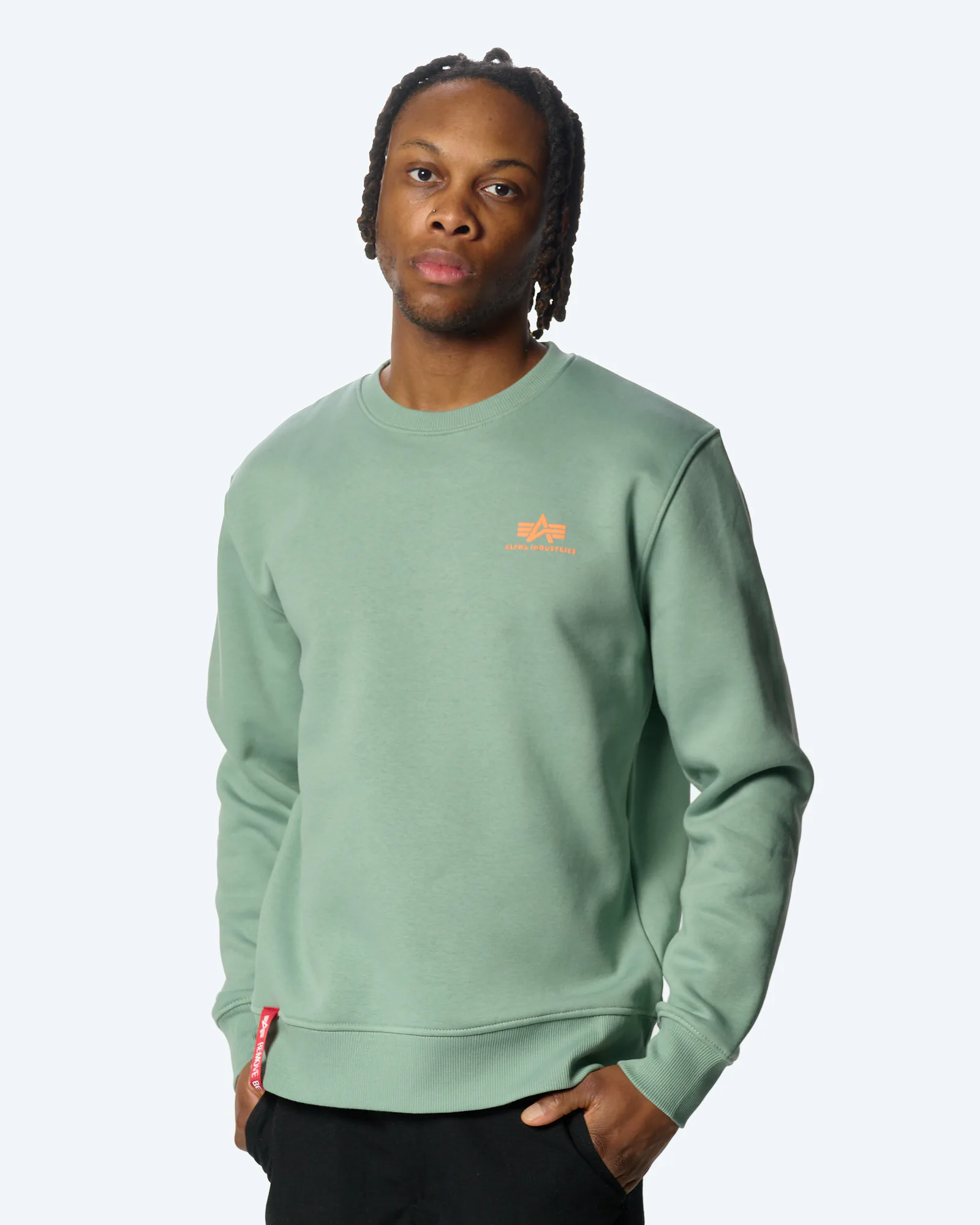 Alpha Industries Basic Sweater Small Logo Frosted Green