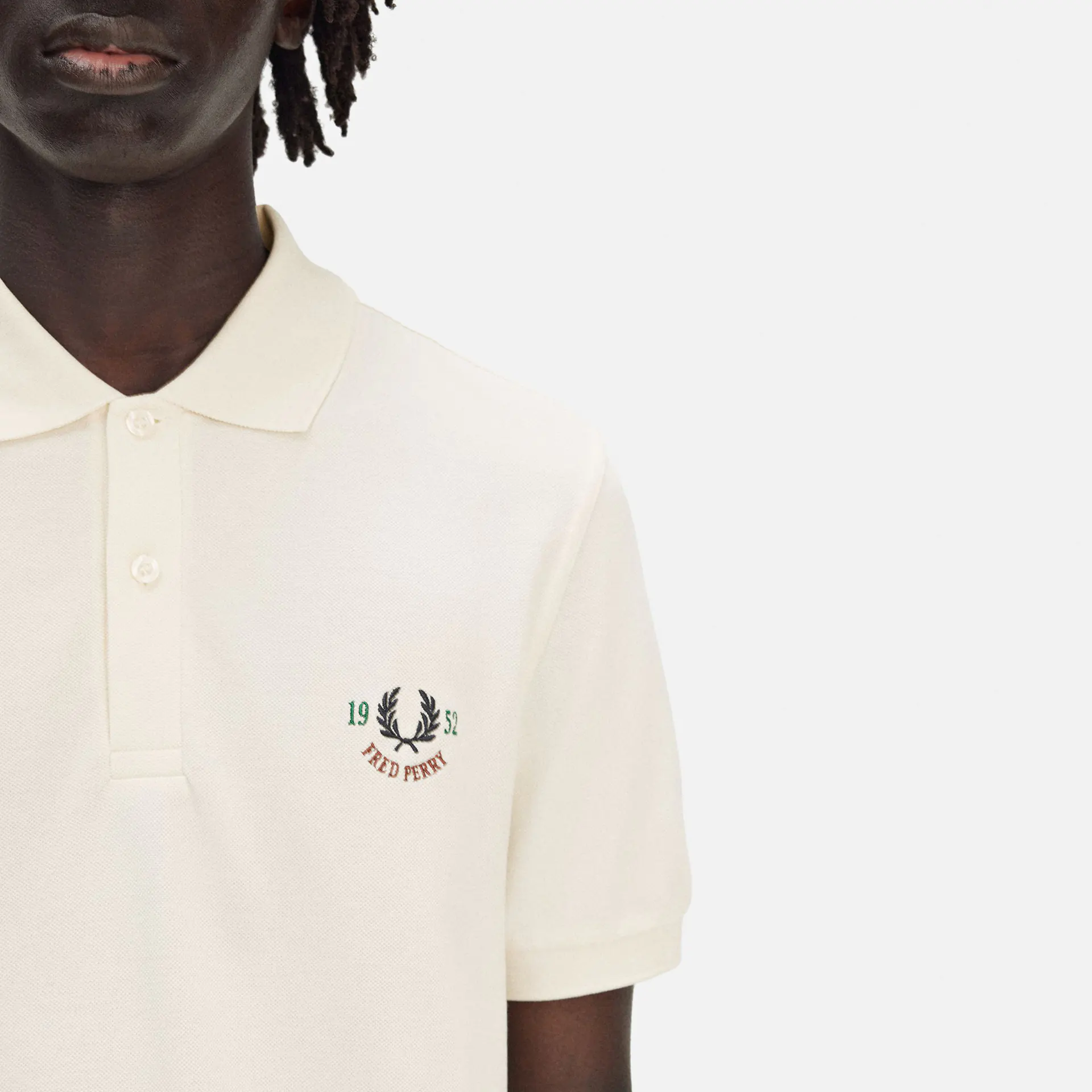 Fred Perry Clubhouse Embroidered Polo Shirt Ecru Fred Perry Clubhouse Embroidered Polo Shirt Ecru