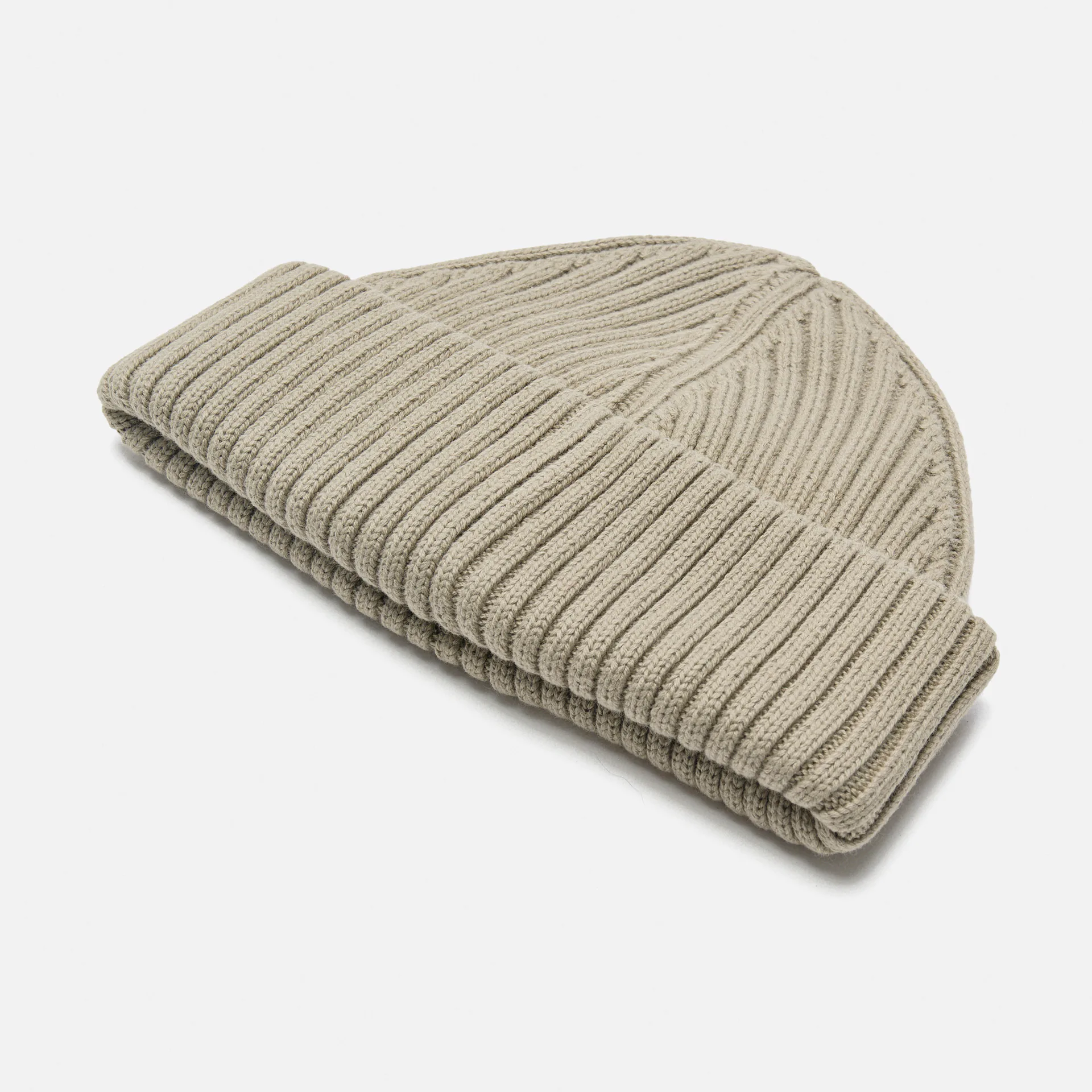 Fred Perry Patch Brand Chunky Rib Beanie Warm Grey/Brick