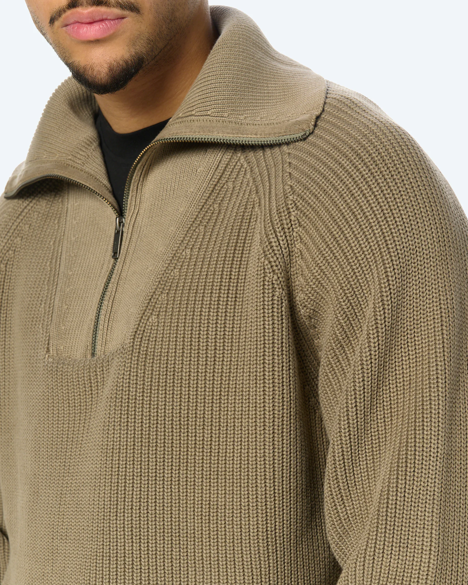 Pigment Dye Knit Troyer Dark Earth