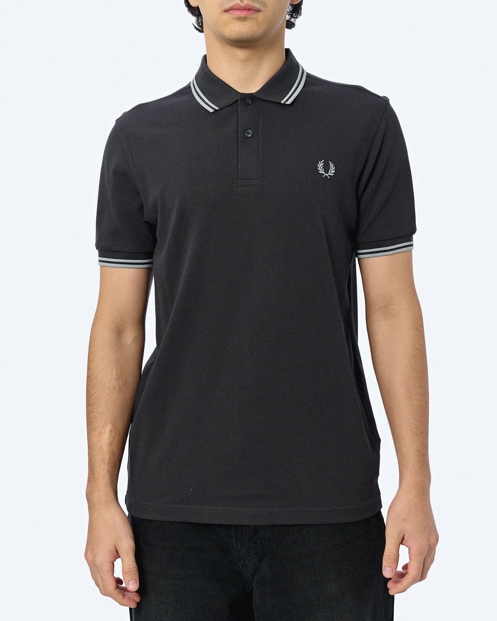 Fred Perry Twin Tipped Polo Shirt Anchor Grey/Limestone Fred Perry Twin Tipped Polo Shirt Anchor Grey/Limestone