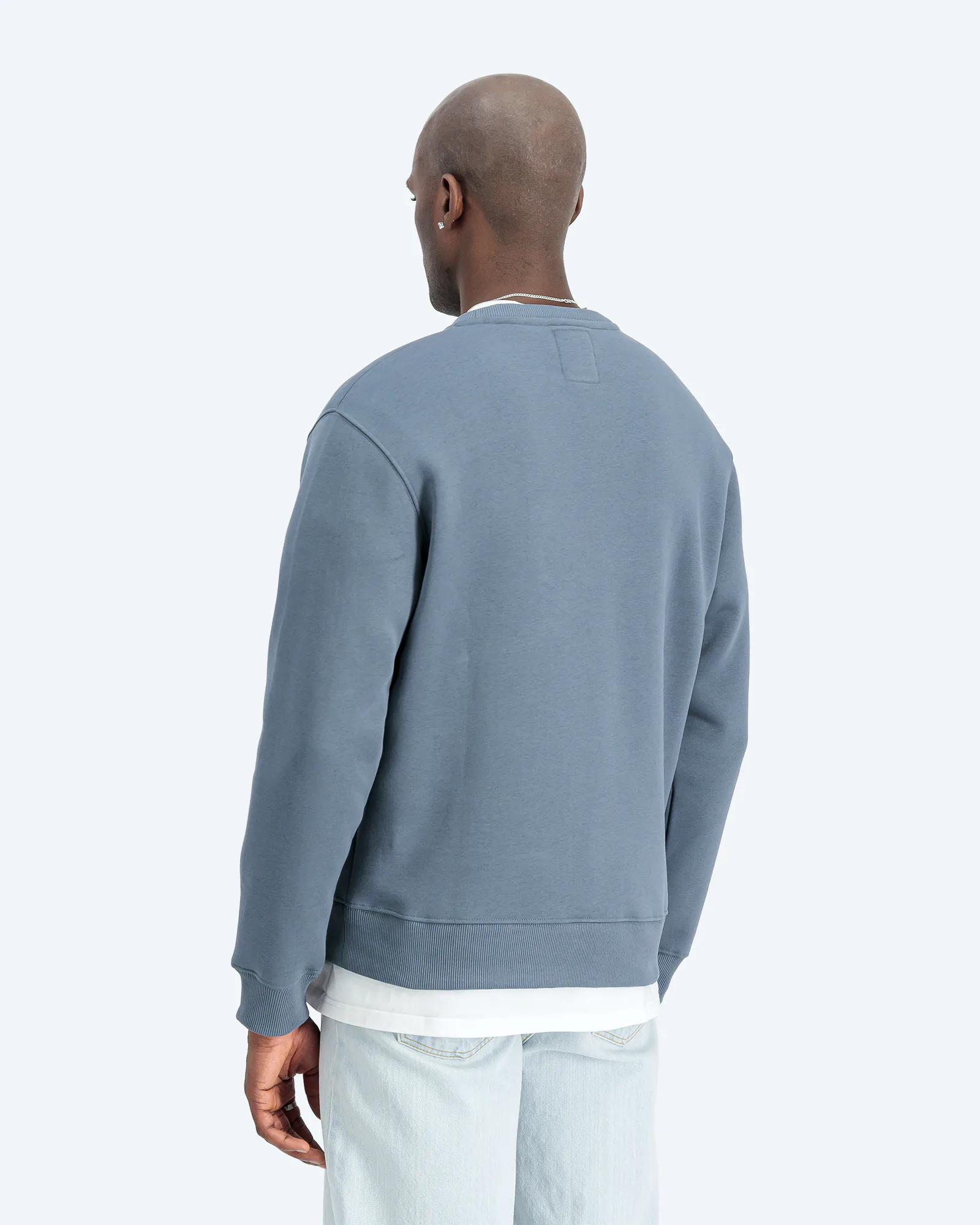 Basic Sweater Small Logo Denim Blue