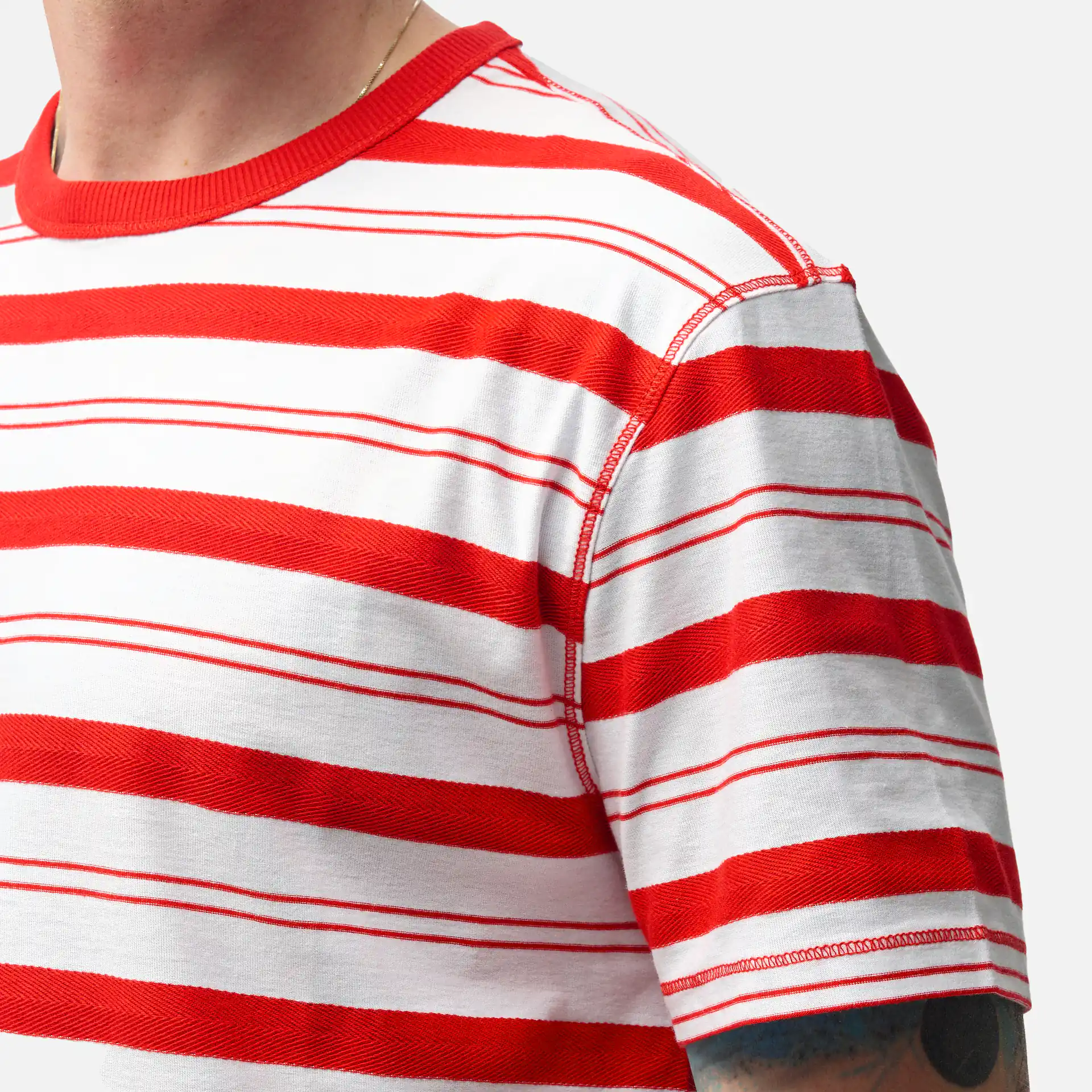 Tommy Jeans Regular Stripe T-Shirt Deep Crimson