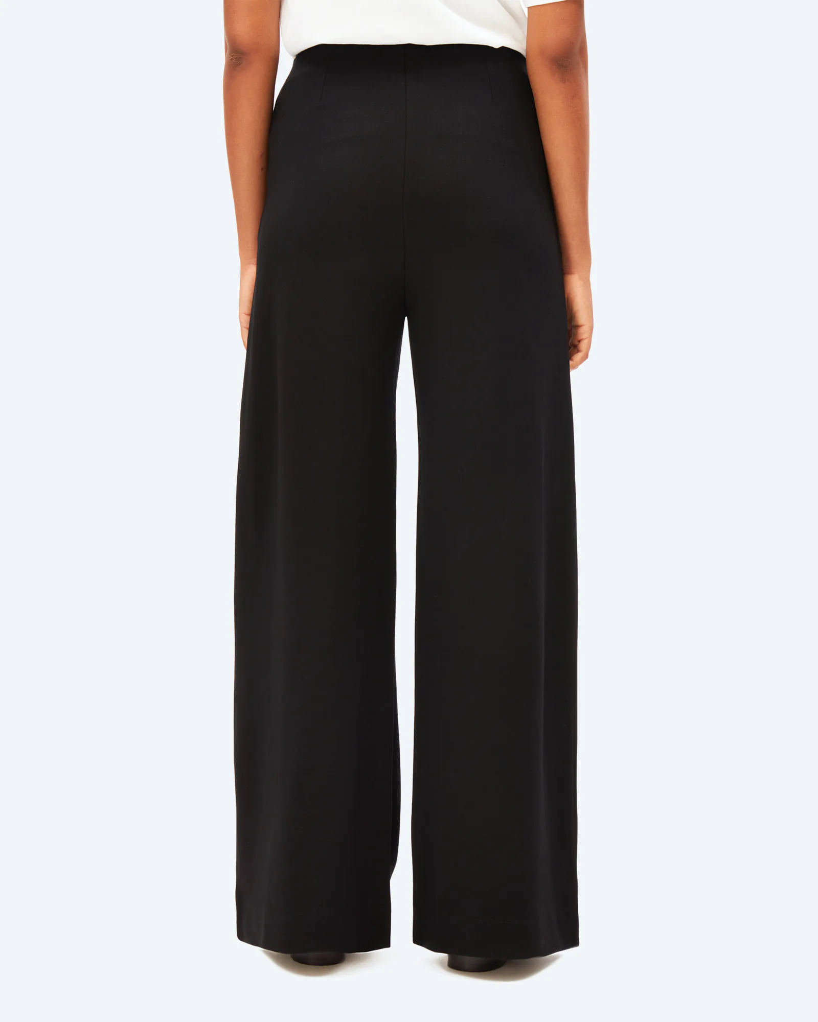 BASIC JERSEY WIDE LEG PANT Black