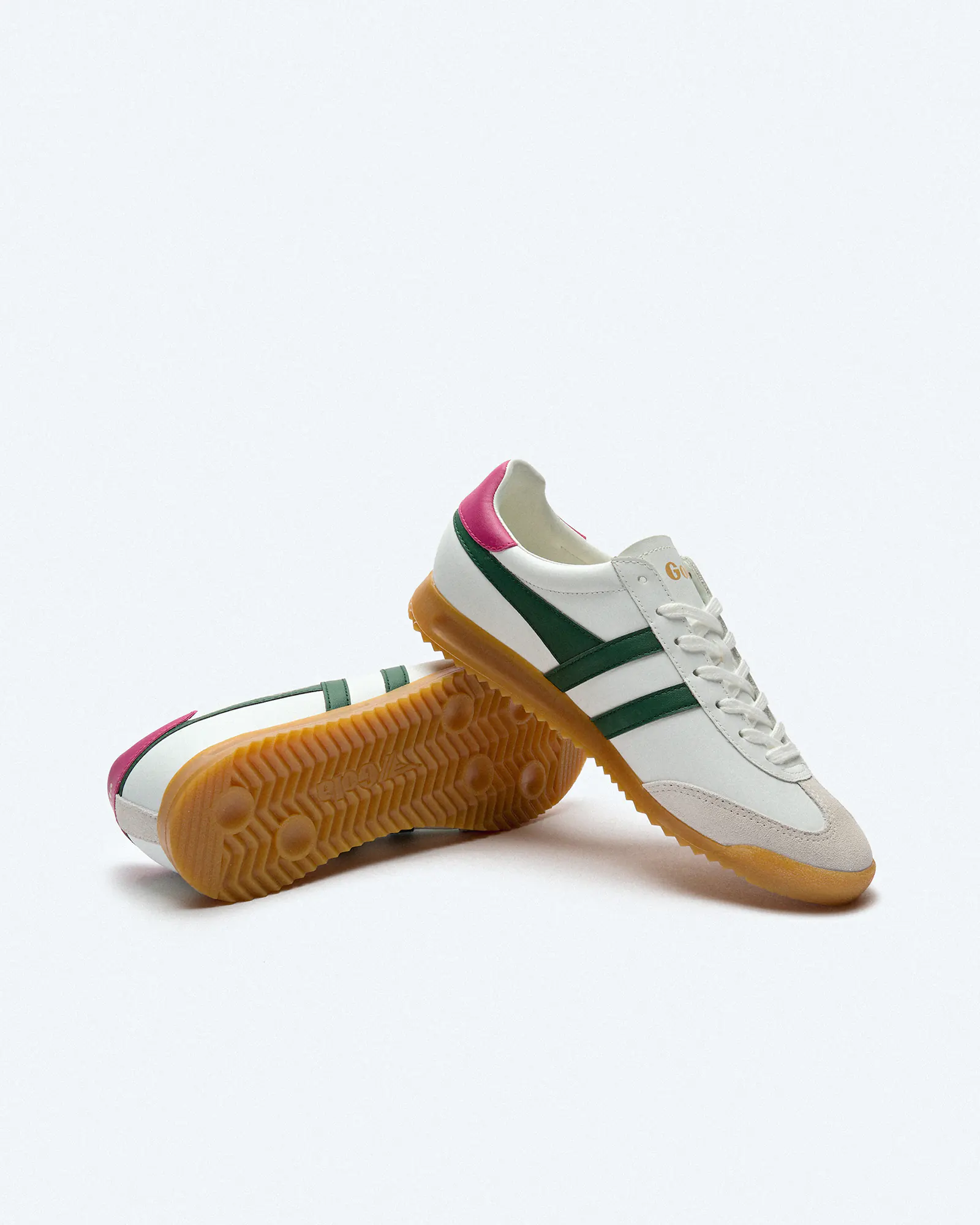 Gola Torpedo Leather Sneaker White/Evergreen/Fuchsia Gola Torpedo Leather Sneaker White/Evergreen/Fuchsia