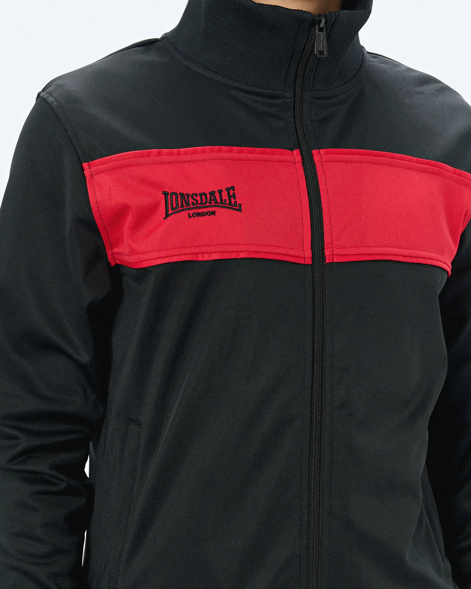 Lonsdale ALNWICK Track Jacket Black/Red Lonsdale ALNWICK Track Jacket Black/Red