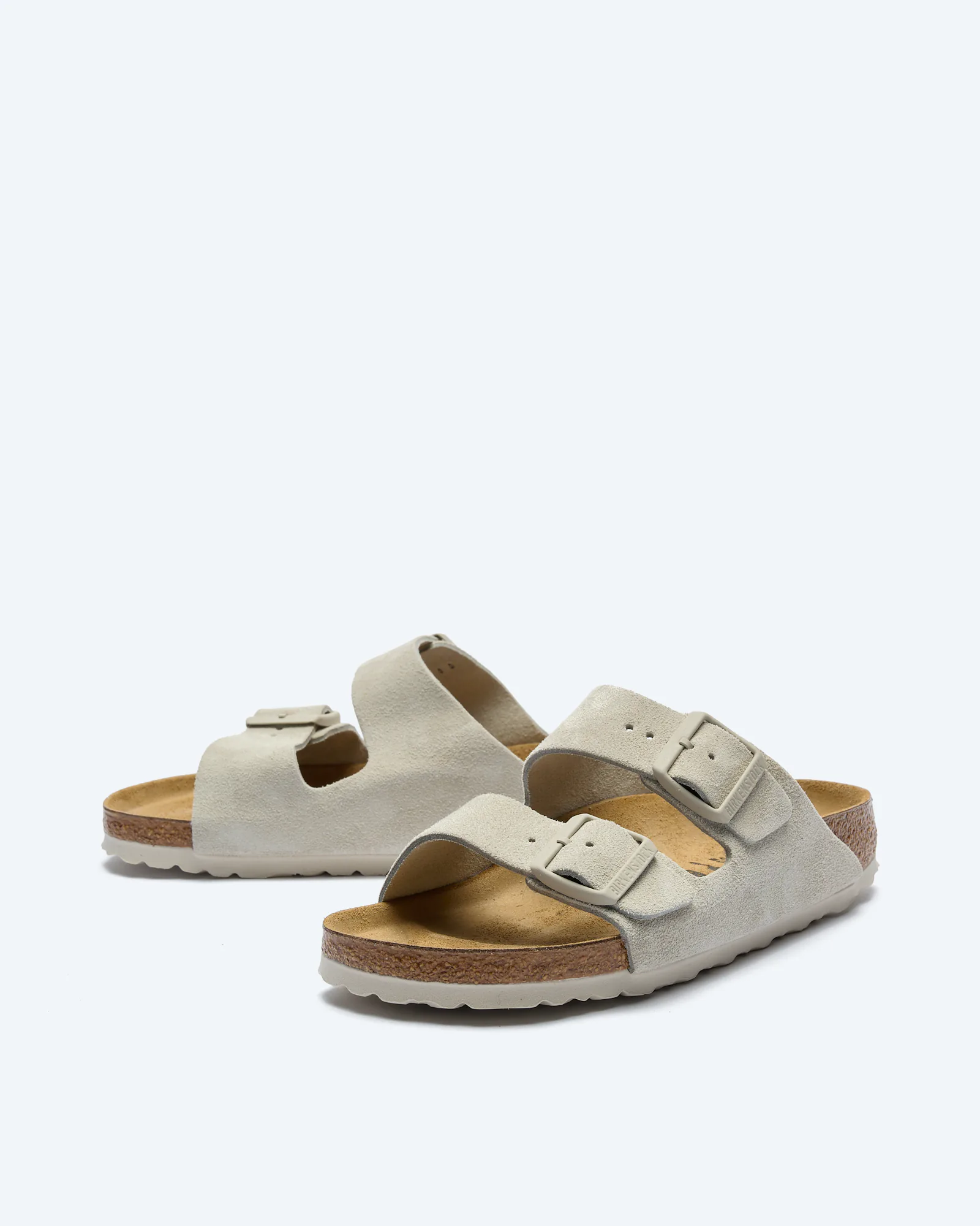 Birkenstock Women Arizona Suede Leather Sandals Oyster
