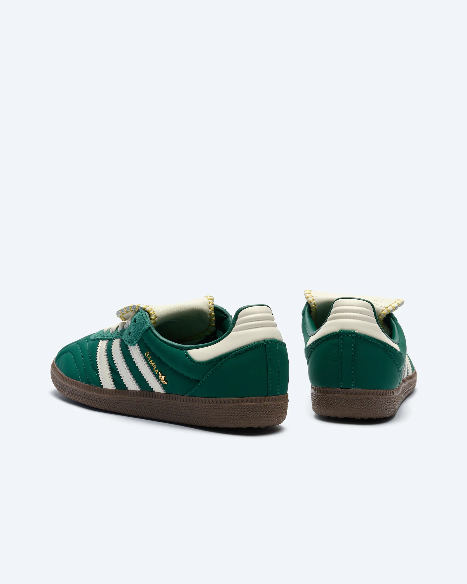 adidas Originals Samba Long Tongue Sneaker Cream Core Green/Chalk White/Gold Metallic